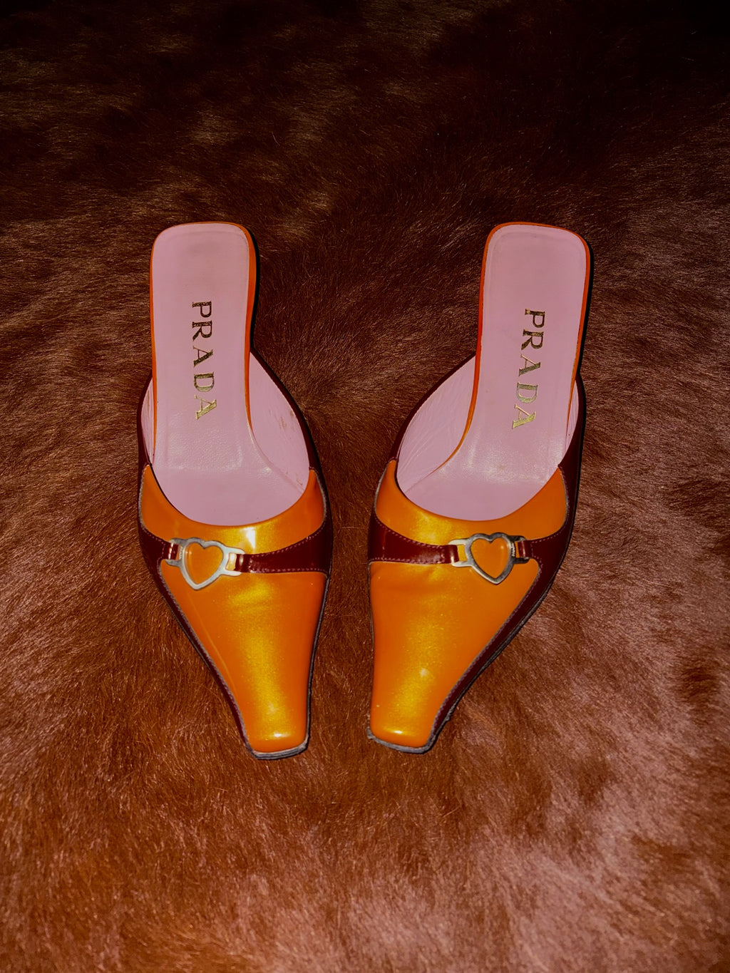 PRADA S/S 2000 HEART MULES (SIZE 36)