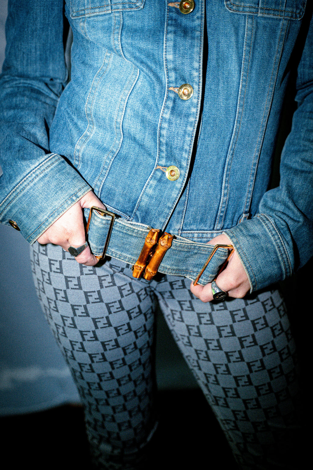GUCCI BAMBOO BELT DENIM JACKET