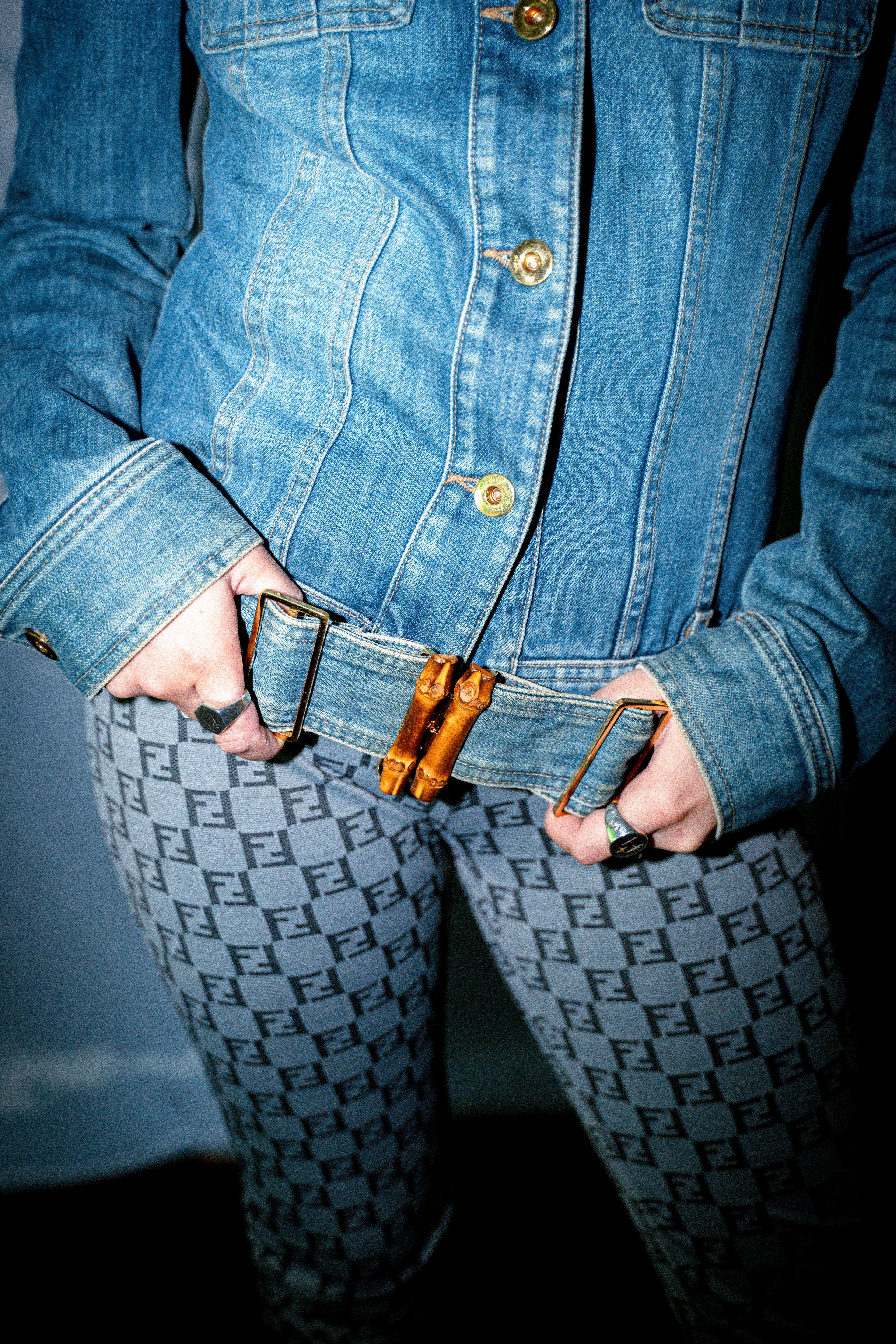 GUCCI BAMBOO BELT DENIM JACKET