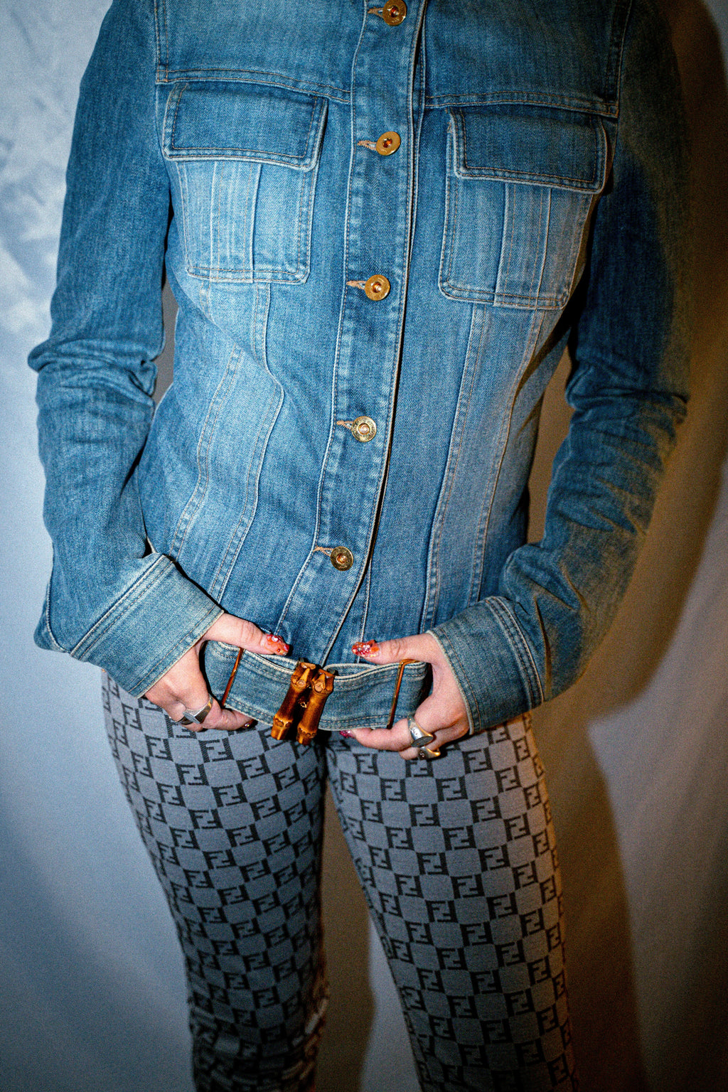 GUCCI BAMBOO BELT DENIM JACKET