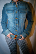 GUCCI BAMBOO BELT DENIM JACKET