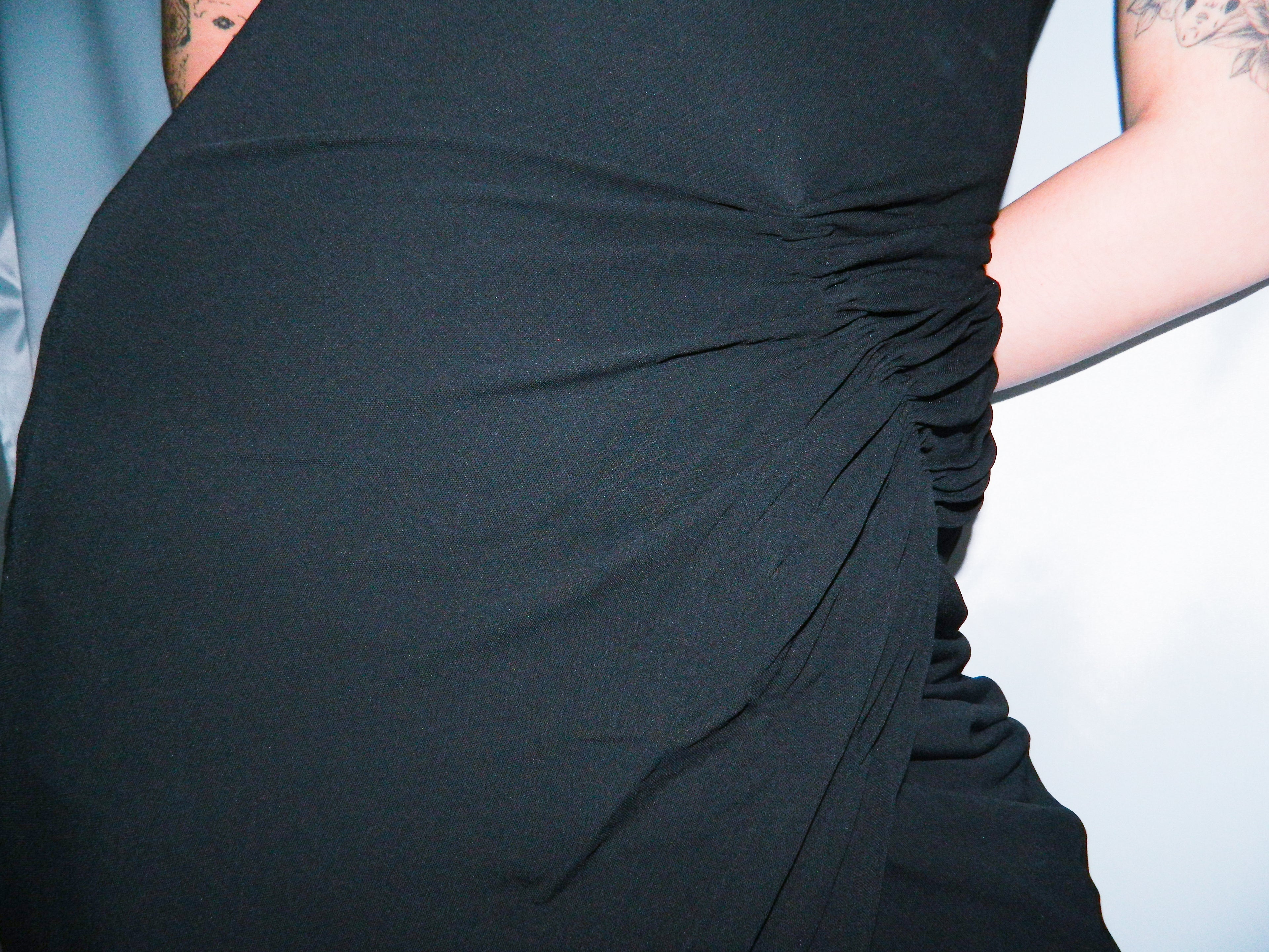 HELMUT LANG RUCHED BLACK DRESS