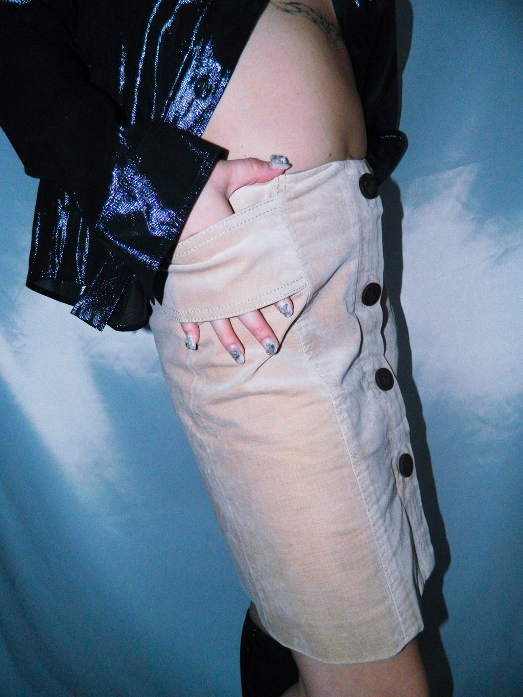 GUCCI BEIGE BUTTON DOWN SKIRT