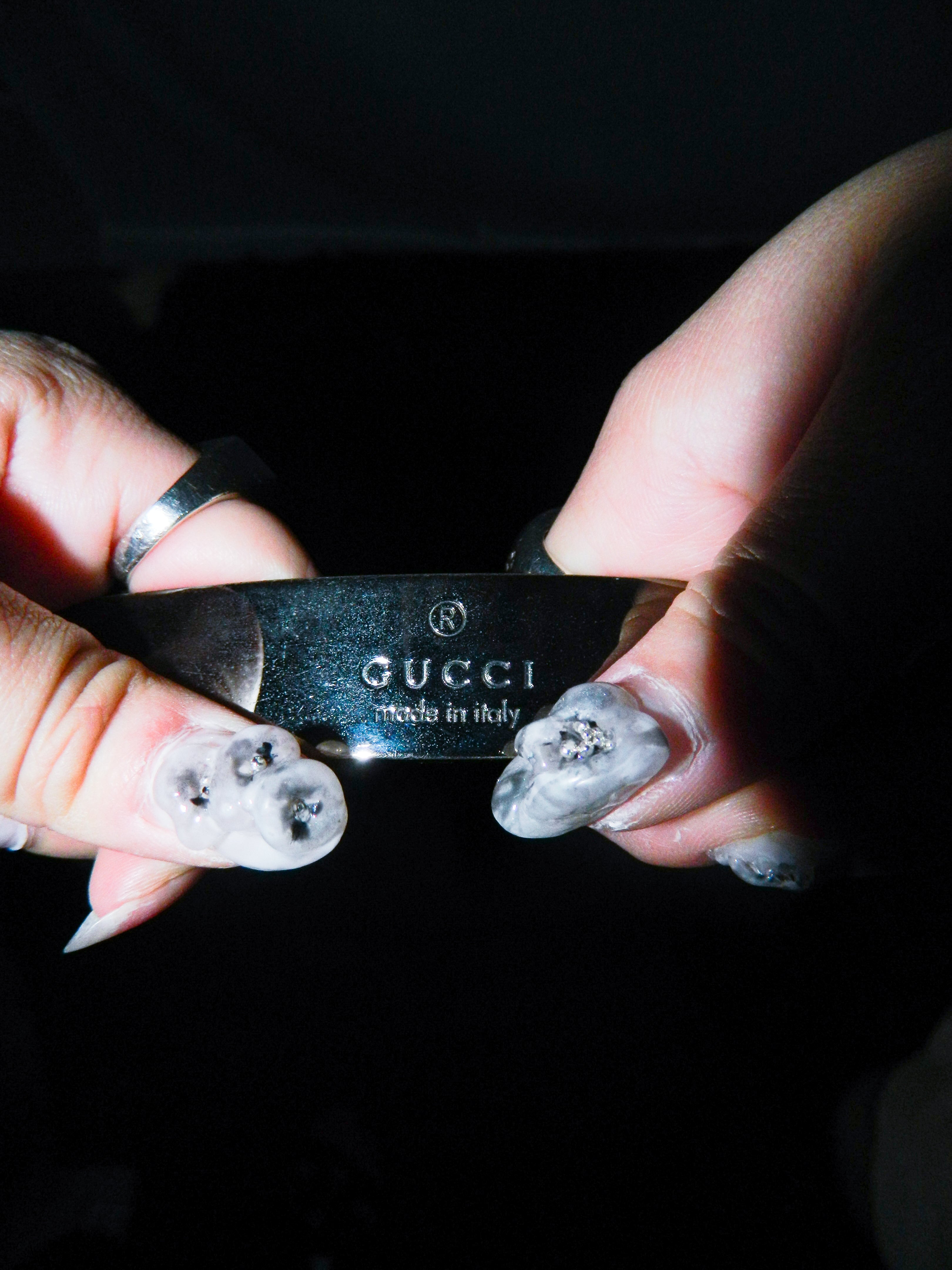 GUCCI BY TOM FORD METAL HANDLE CANVAS BAG