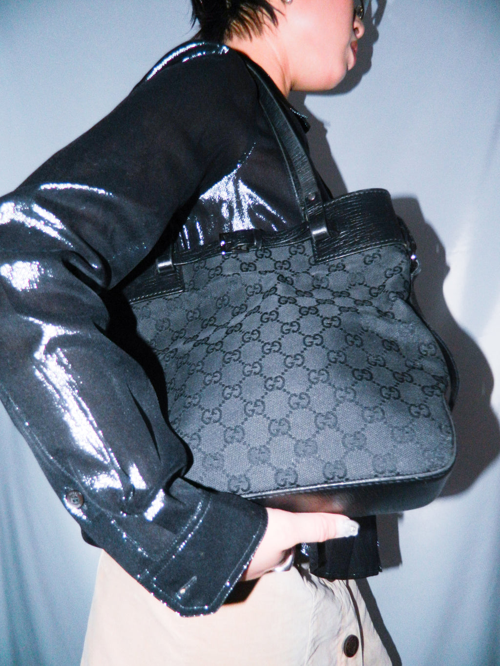 Gucci by Tom Ford Monogram Buckle Tote Bag