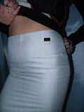 GUCCI BEIGE SKIRT WITH METAL LOGO