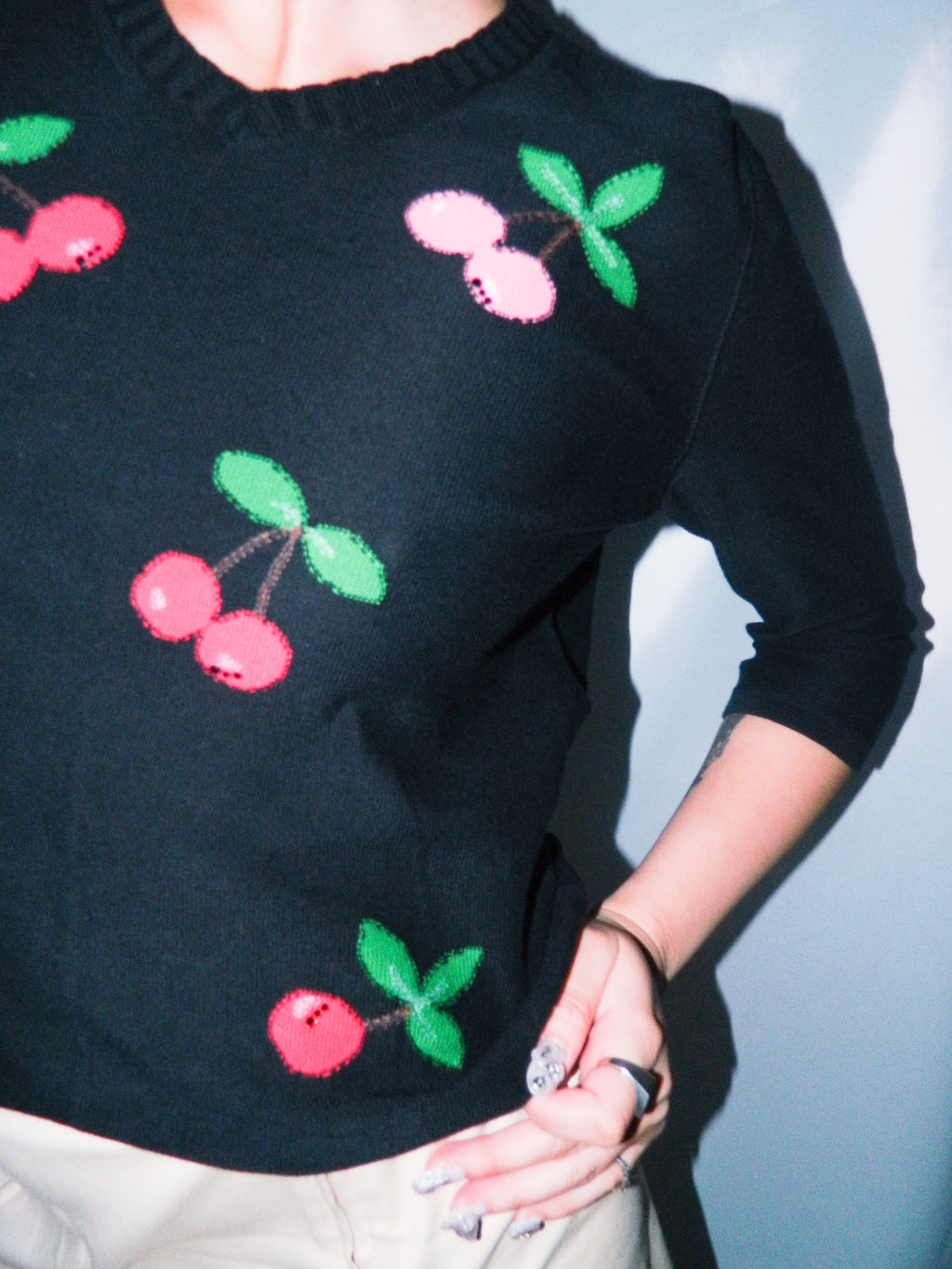 SONIA RYKIEL CHERRY PRINT SWEATER
