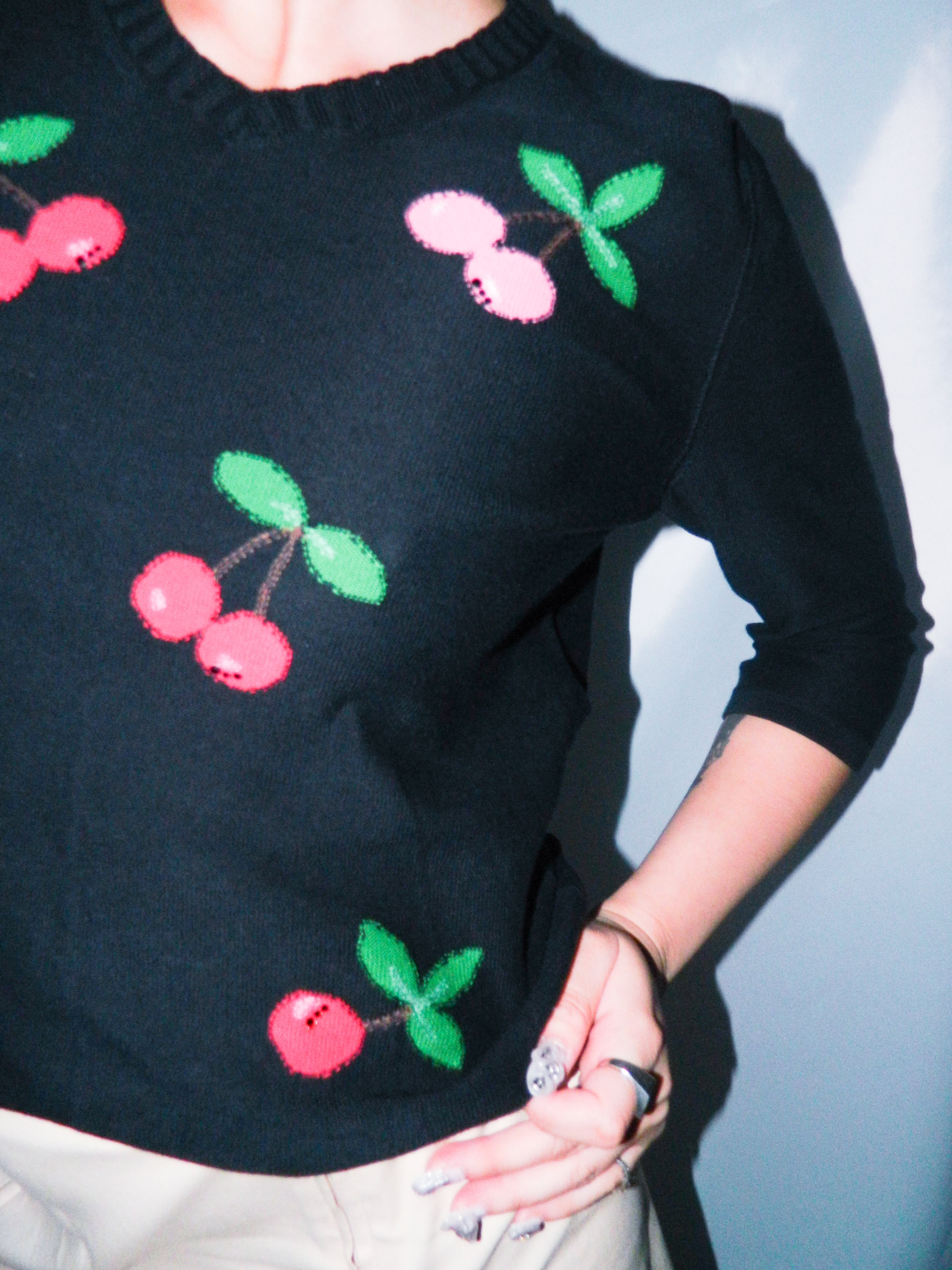 SONIA RYKIEL CHERRY PRINT SWEATER