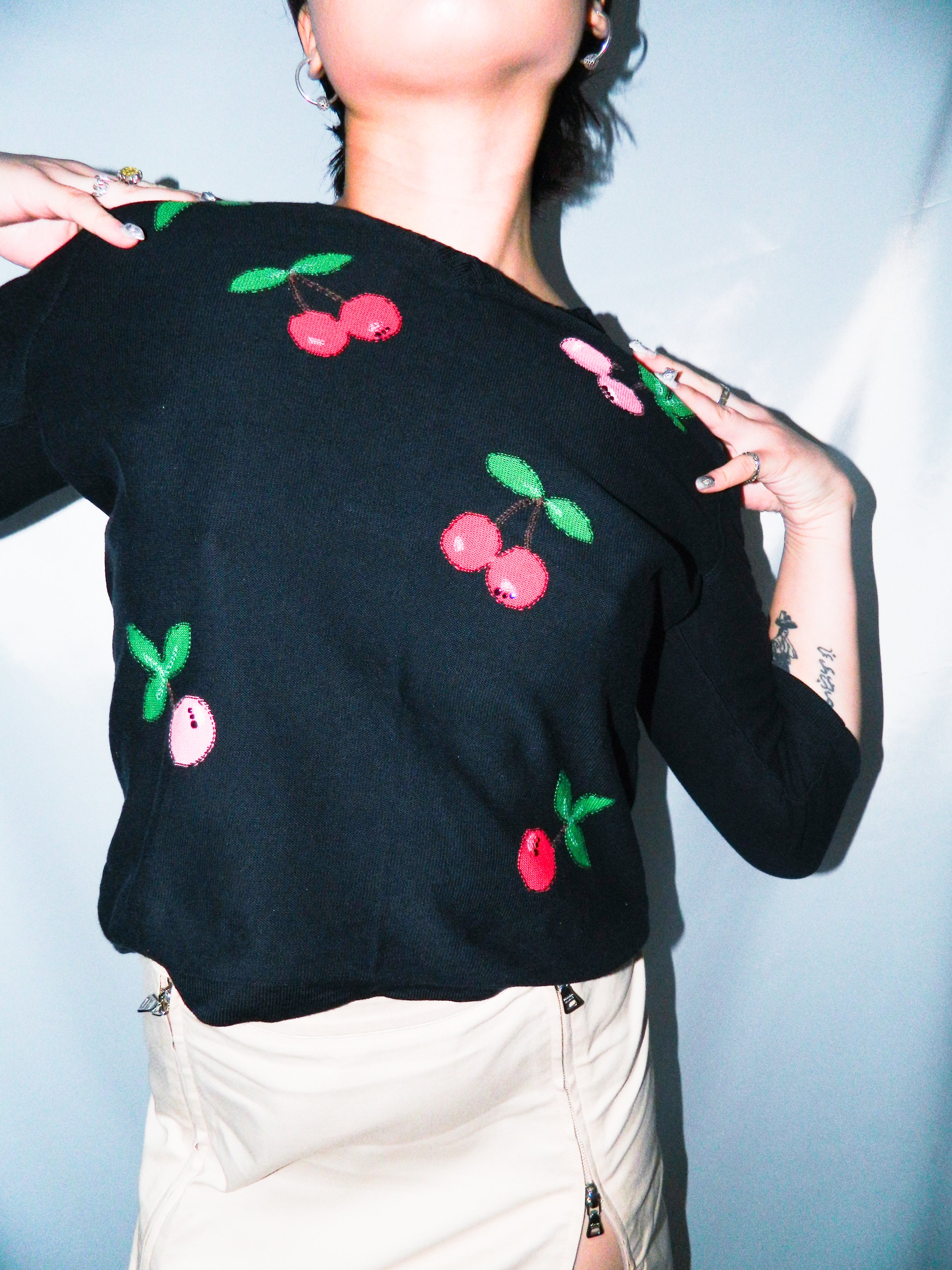 SONIA RYKIEL CHERRY PRINT SWEATER