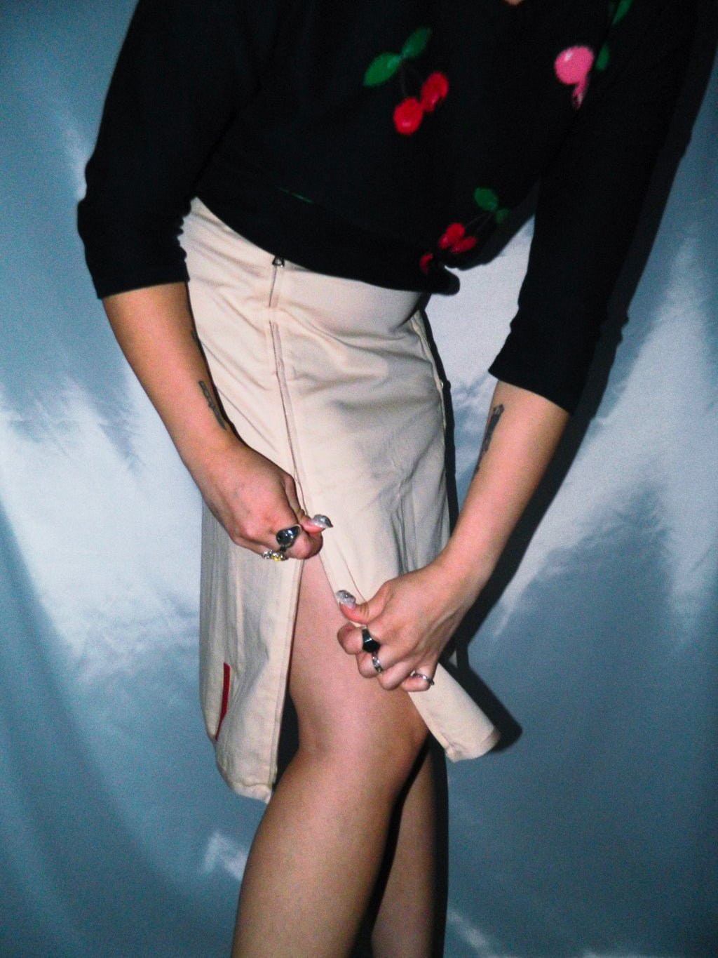 PRADA SPORT DOUBLE ZIP MIDI SKIRT