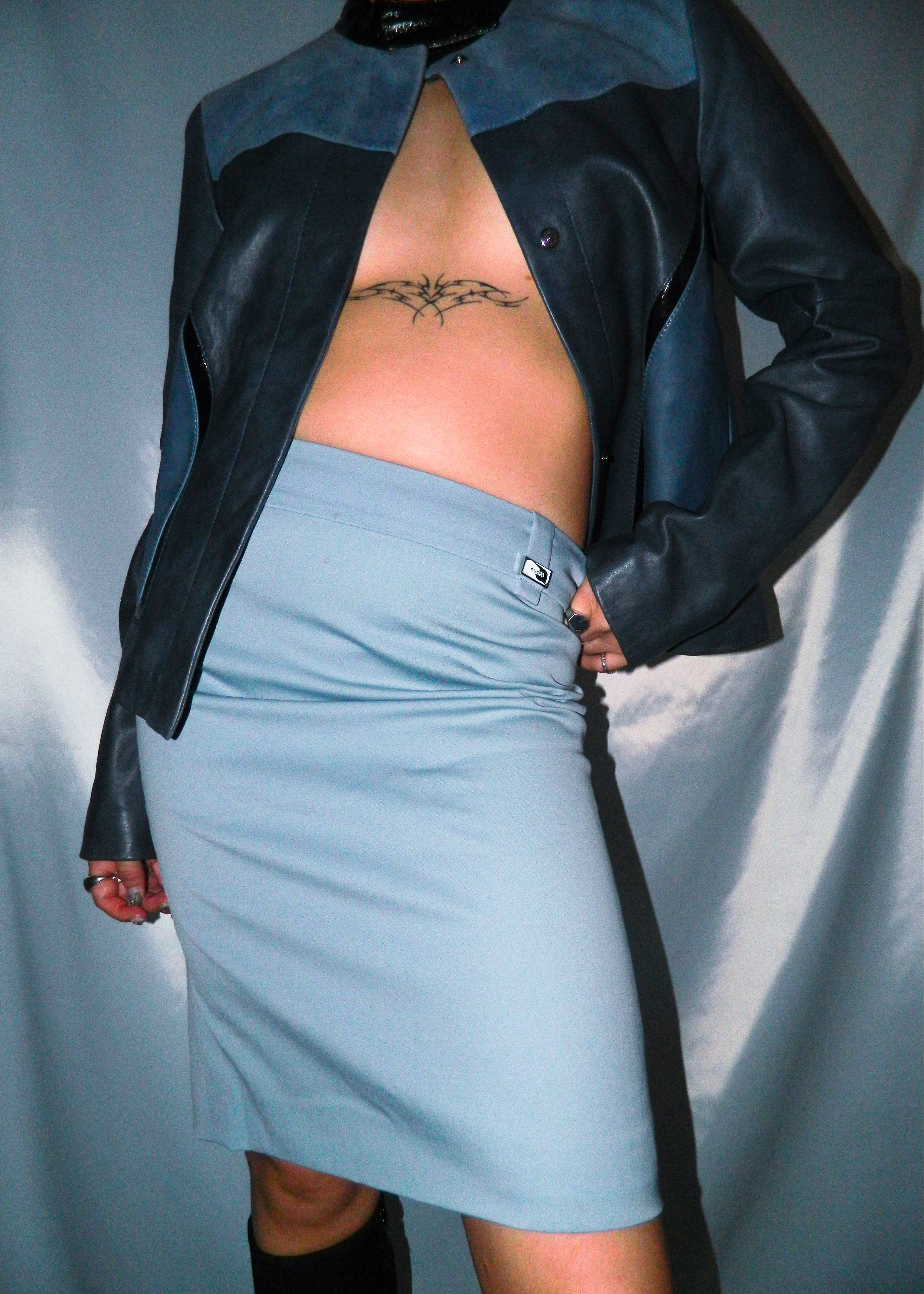 ESCADA BLUE LEATHER JACKET