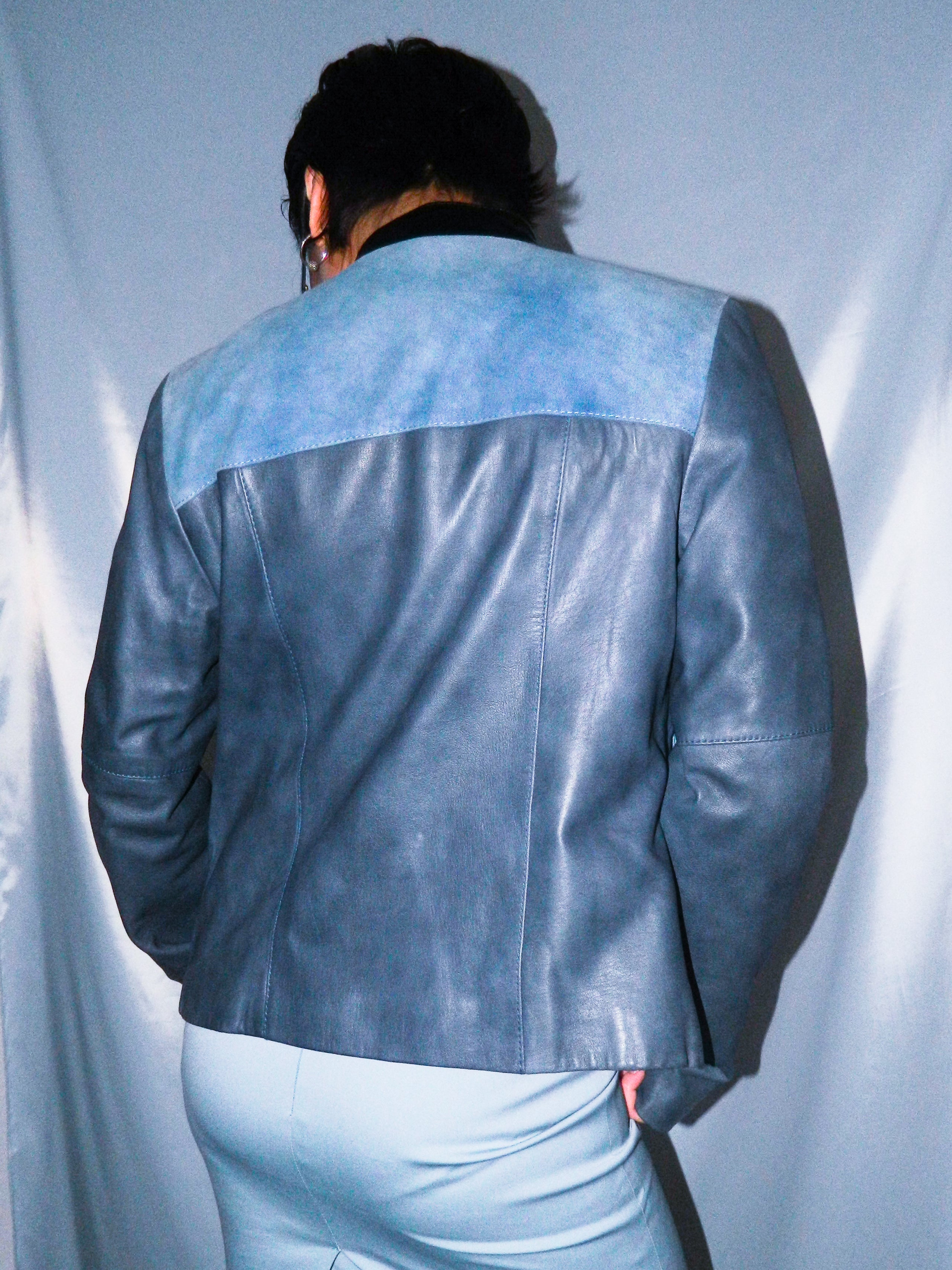 ESCADA BLUE LEATHER JACKET
