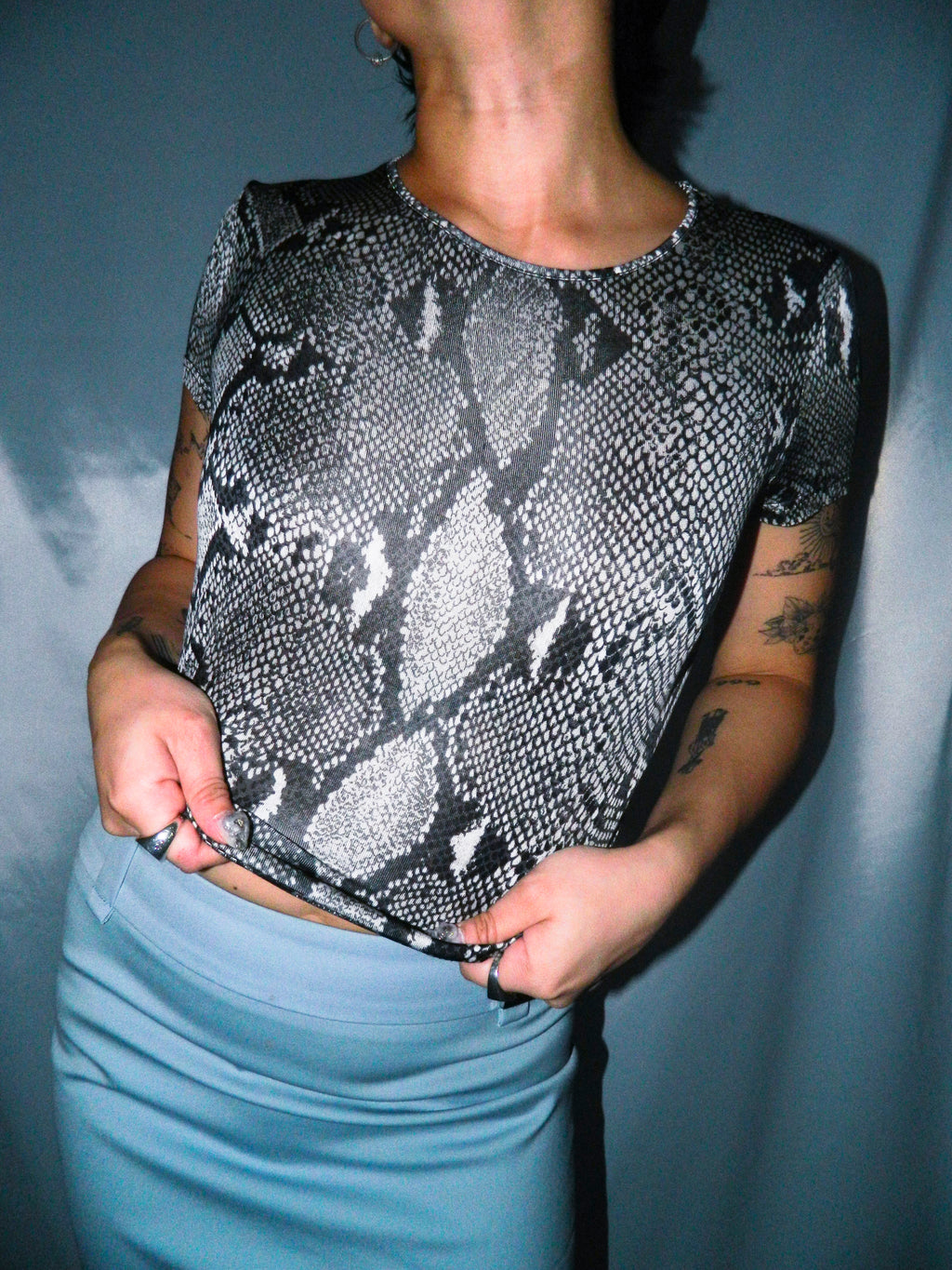 GUCCI BY TOM FORD S/S 2000 PYTHON PRINT TOP