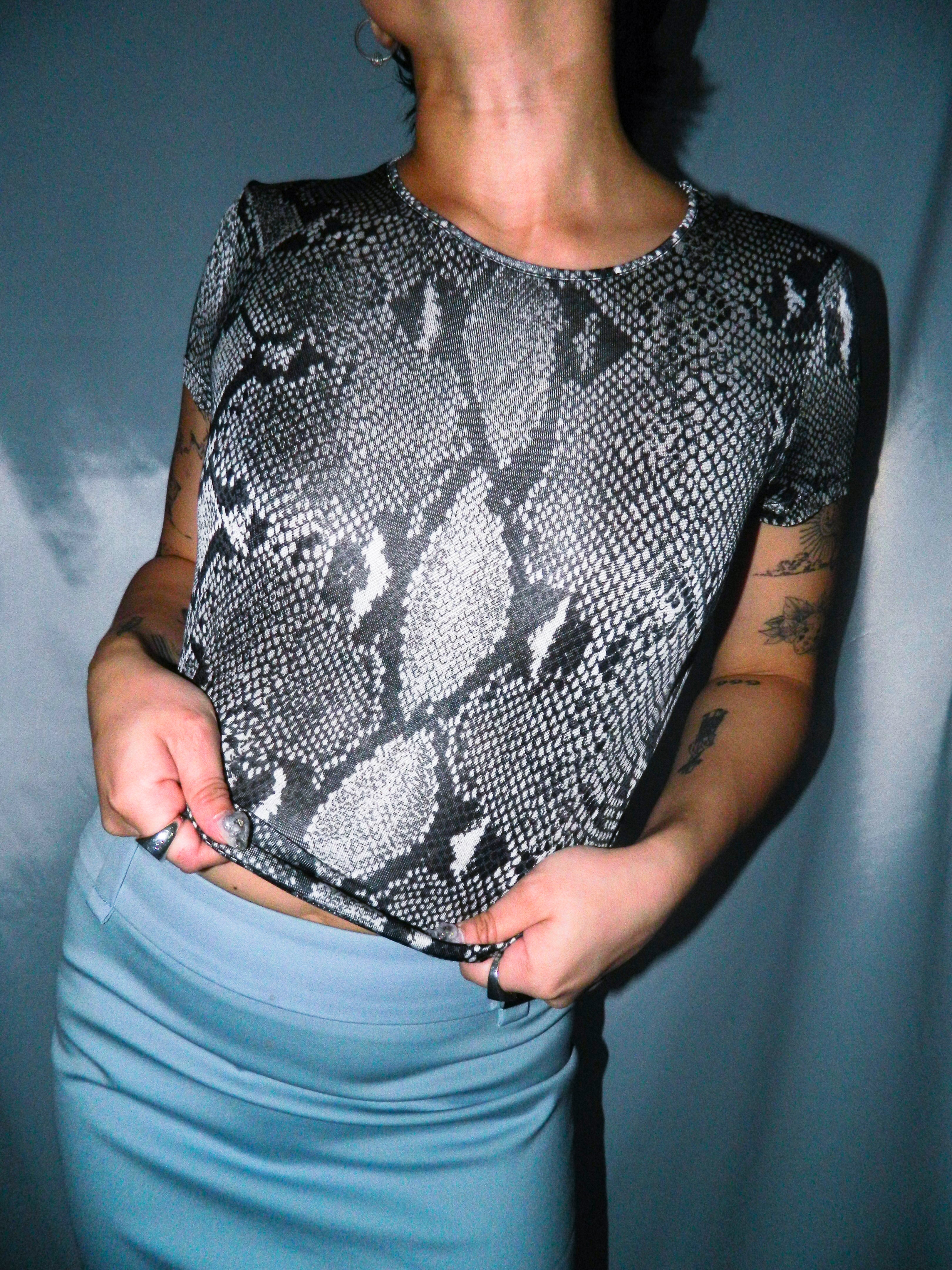 GUCCI BY TOM FORD S/S 2000 PYTHON PRINT TOP