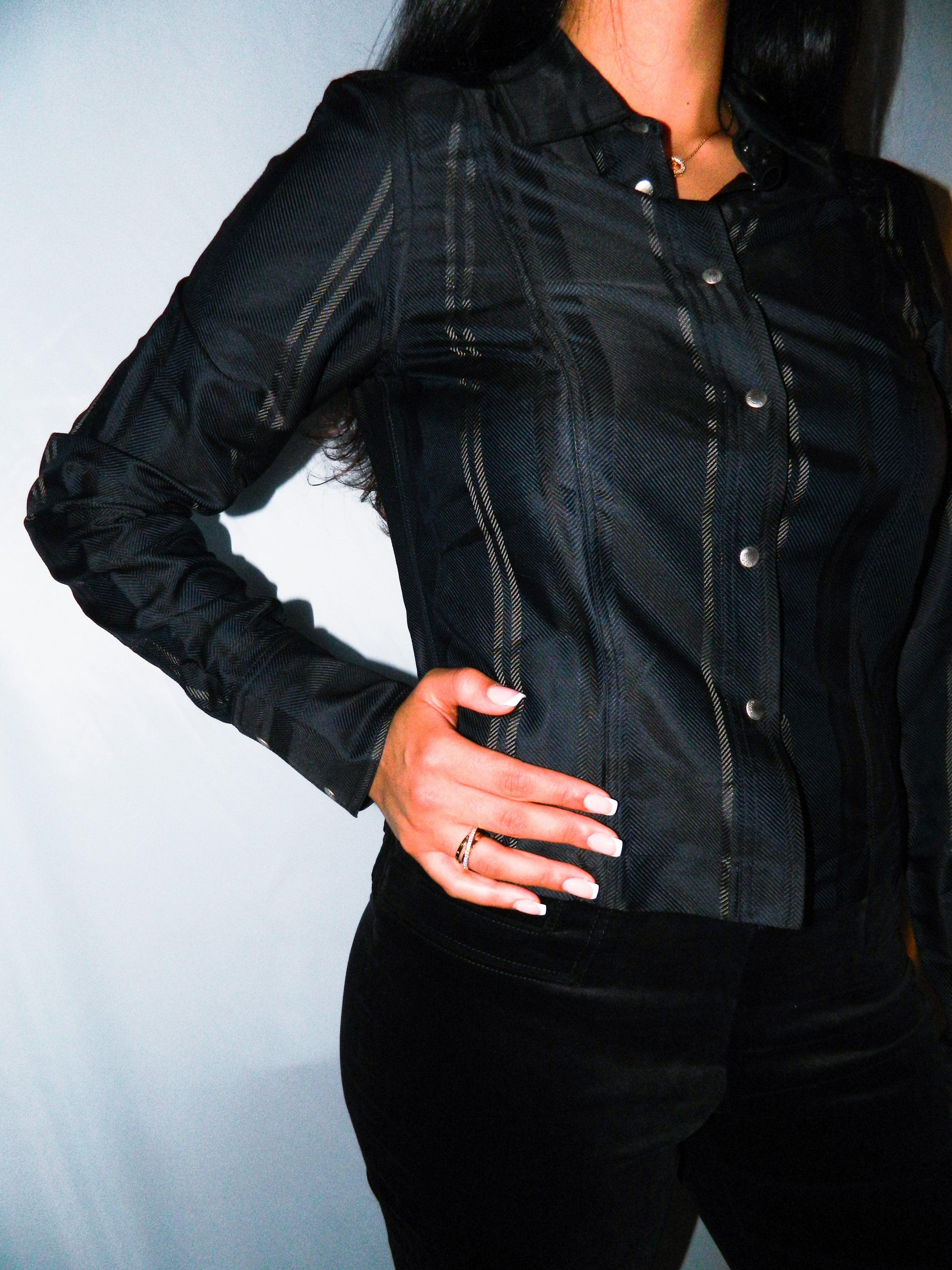 GUCCI BY TOM FORD LONG SLEEVE STRIPED SHIRT
