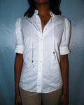GUCCI WHITE SHIRT WITH BAMBOO TIES
