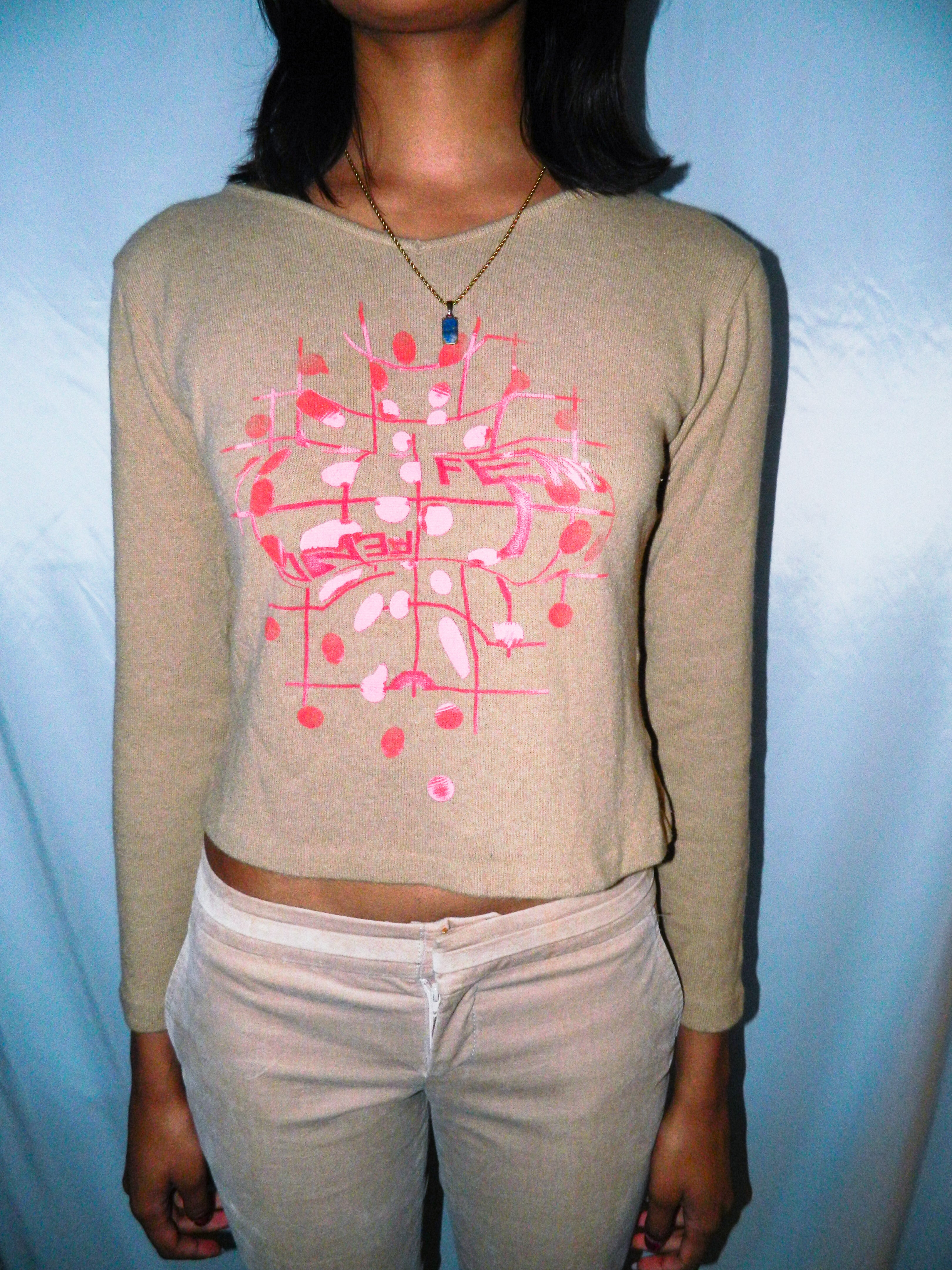 FENDI BEIGE KALEIDOSCOPE PRINT SWEATER