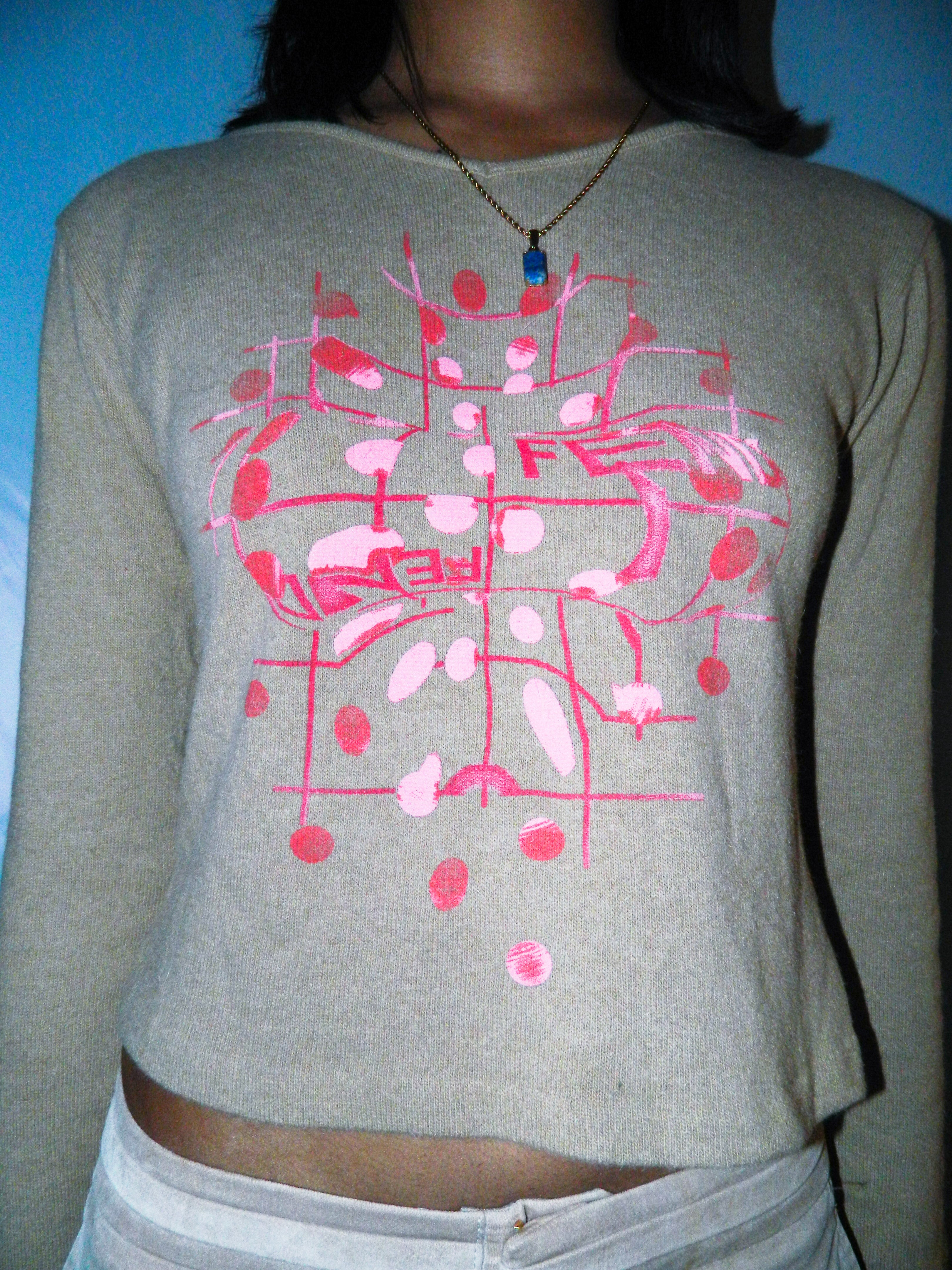 FENDI BEIGE KALEIDOSCOPE PRINT SWEATER