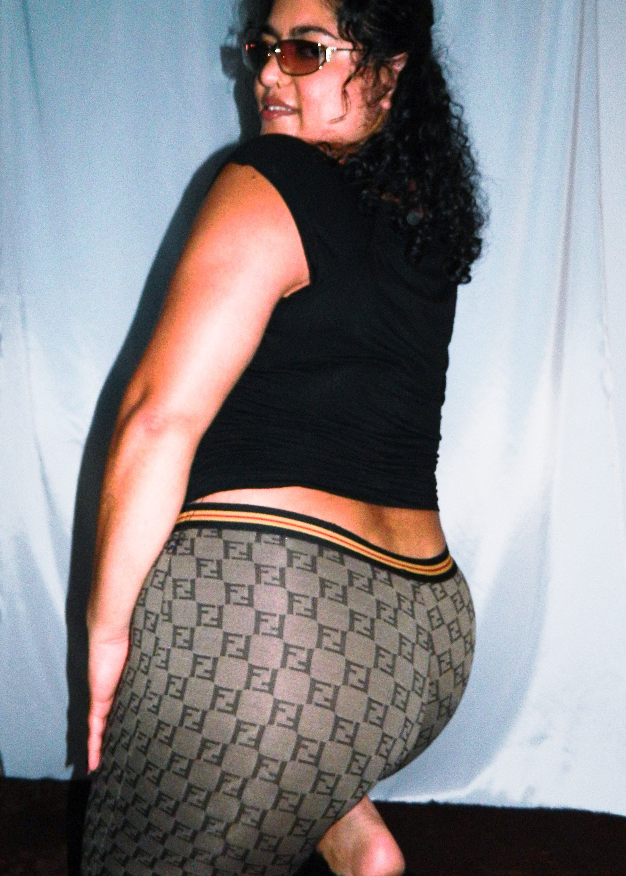 FENDI 3/4 ZUCCA PRINT CAPRI LEGGINGS