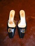Gucci Black & Gold Mules