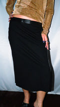 GUCCI BLACK SKIRT WITH LEATHER BELT