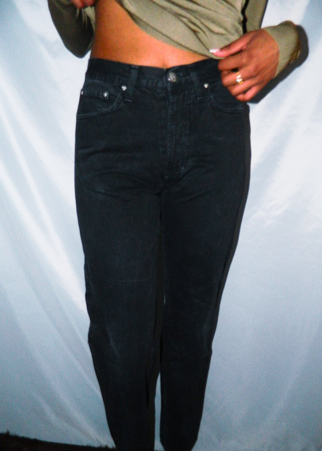 VERSACE JEANS COUTURE BLACK DENIM PANTS