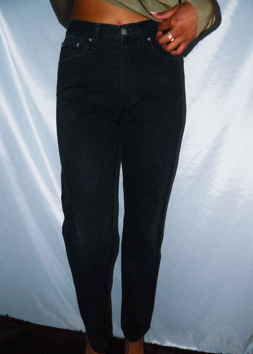 VERSACE JEANS COUTURE BLACK DENIM PANTS