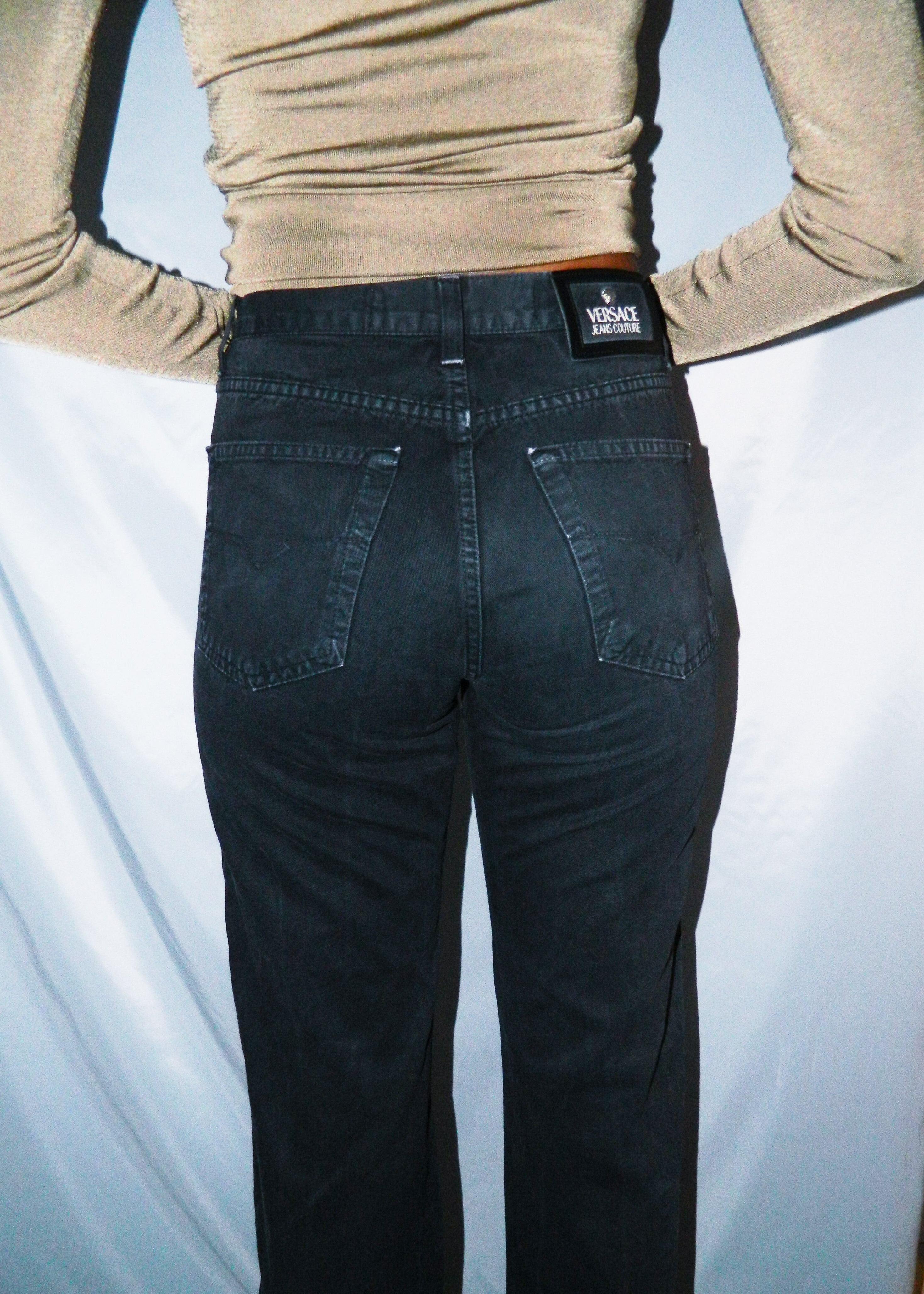 VERSACE JEANS COUTURE BLACK DENIM PANTS