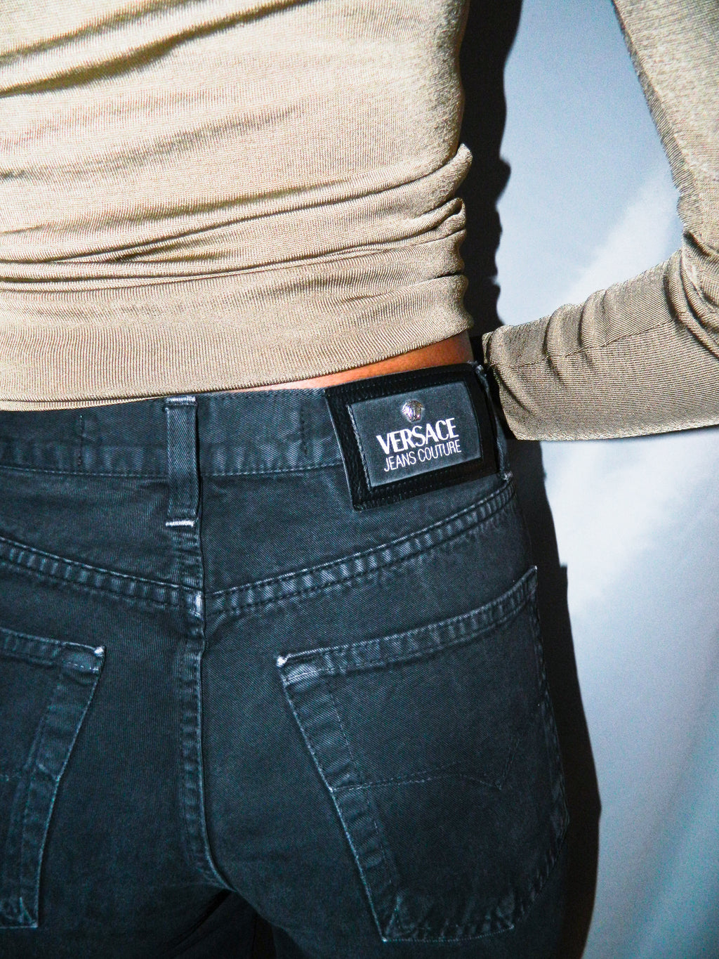 VERSACE JEANS COUTURE BLACK DENIM PANTS