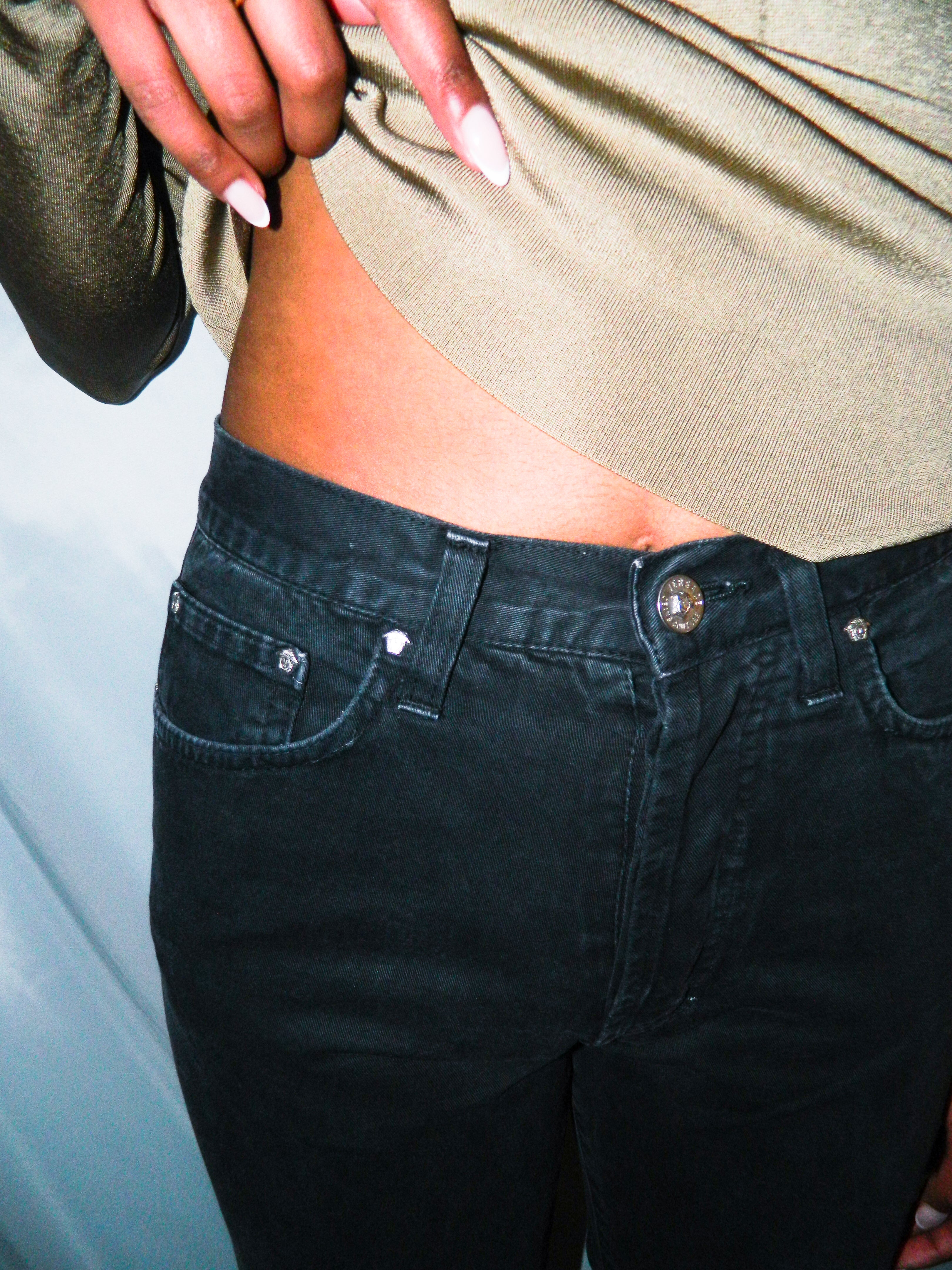 VERSACE JEANS COUTURE BLACK DENIM PANTS