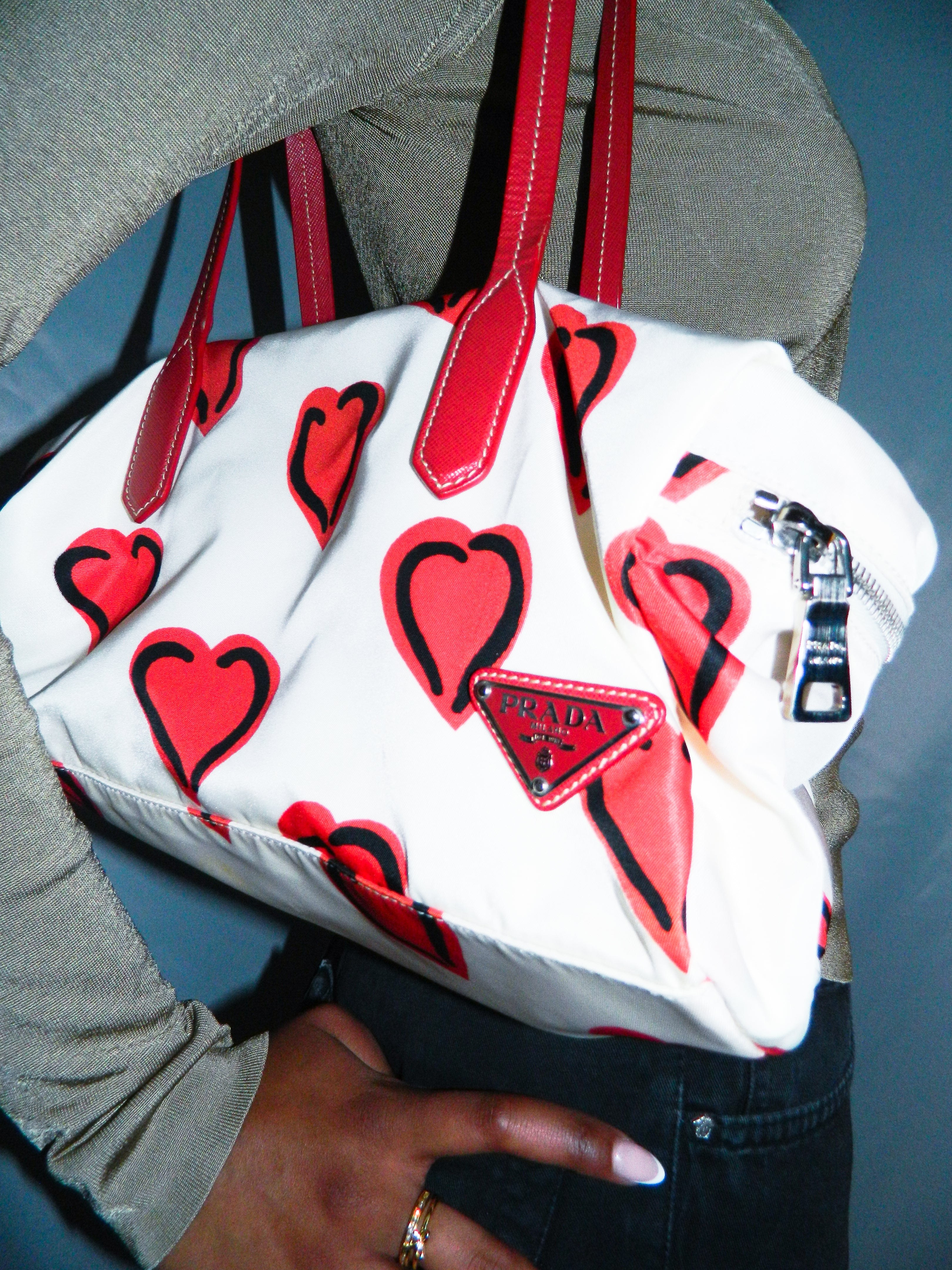 LIMITED EDITION 'I LOVE PRADA' NYLON DUFFEL BAG