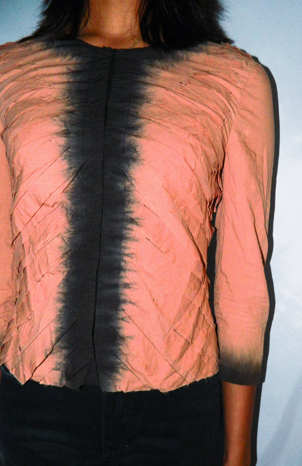PRADA SPRING 2004 BEIGE TIE DYE TOP