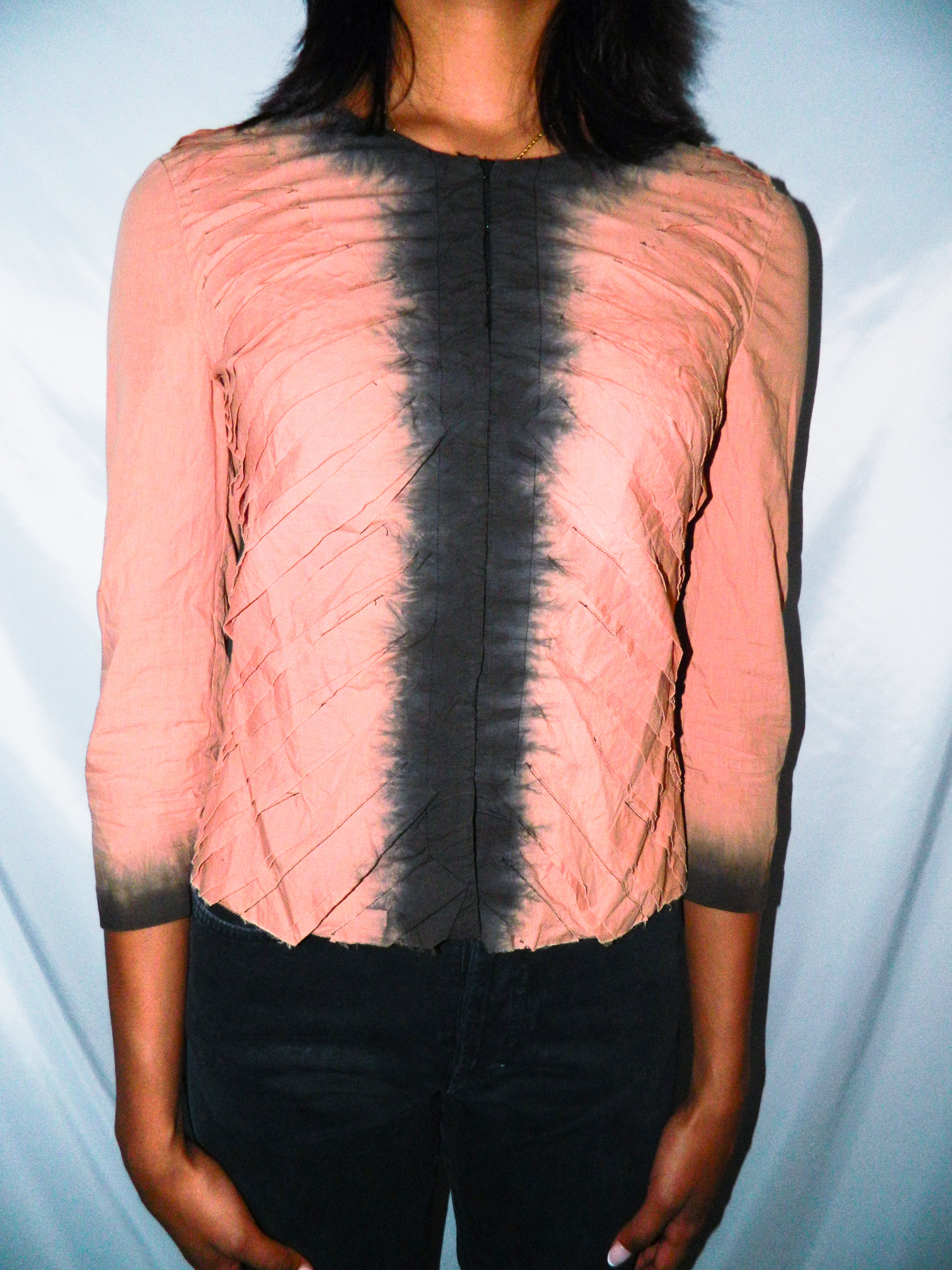 PRADA SPRING 2004 BEIGE TIE DYE TOP