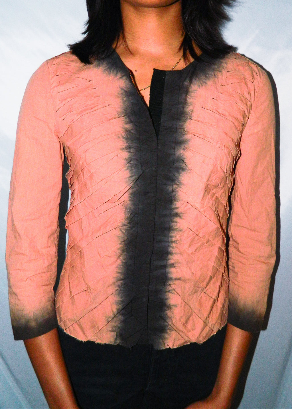 PRADA SPRING 2004 BEIGE TIE DYE TOP