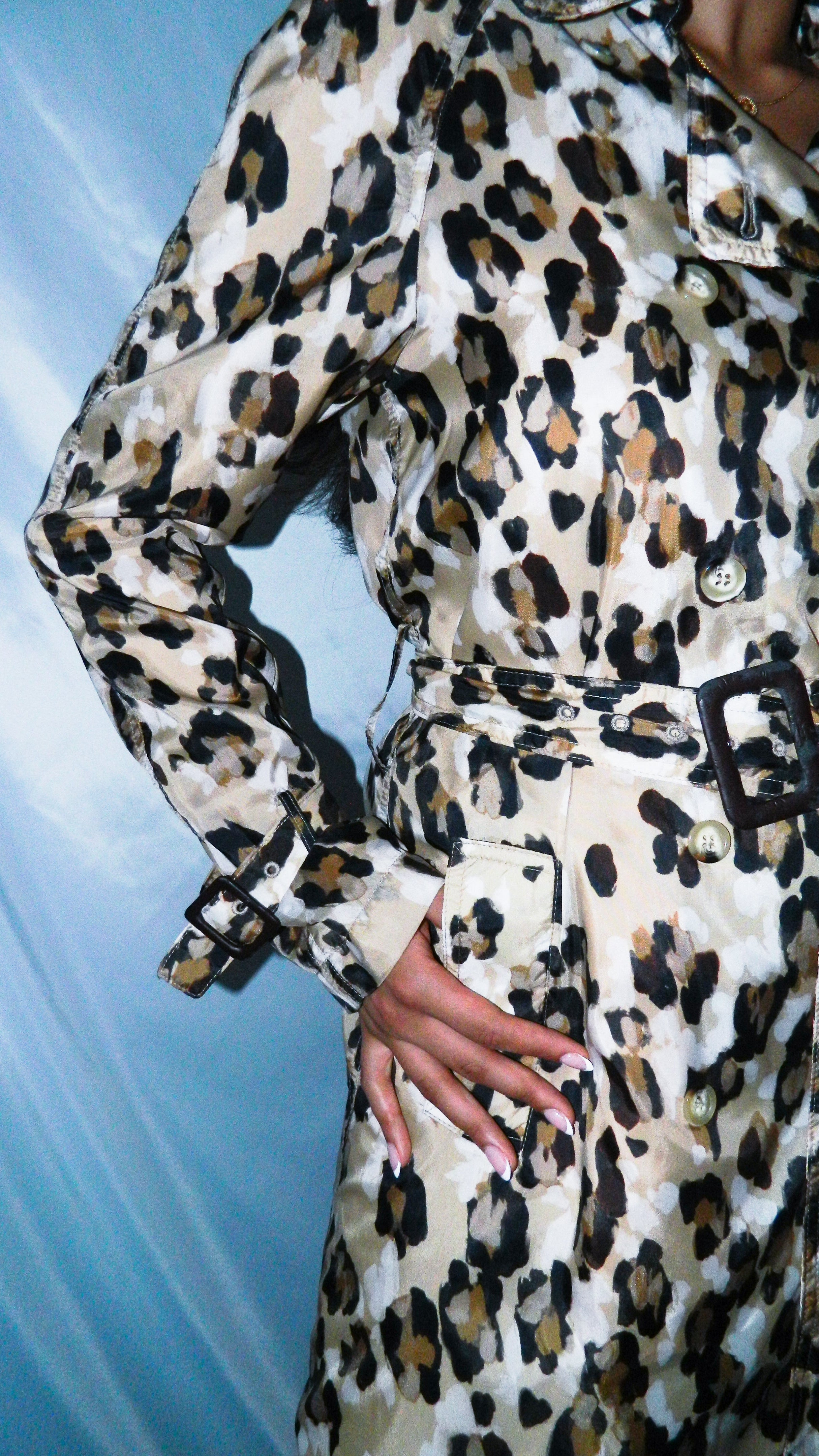 BLUMARINE LEOPARD PRINT TRENCH