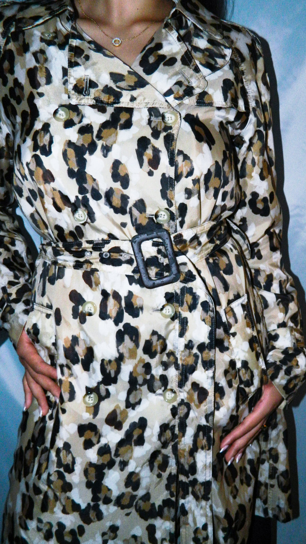 BLUMARINE LEOPARD PRINT TRENCH