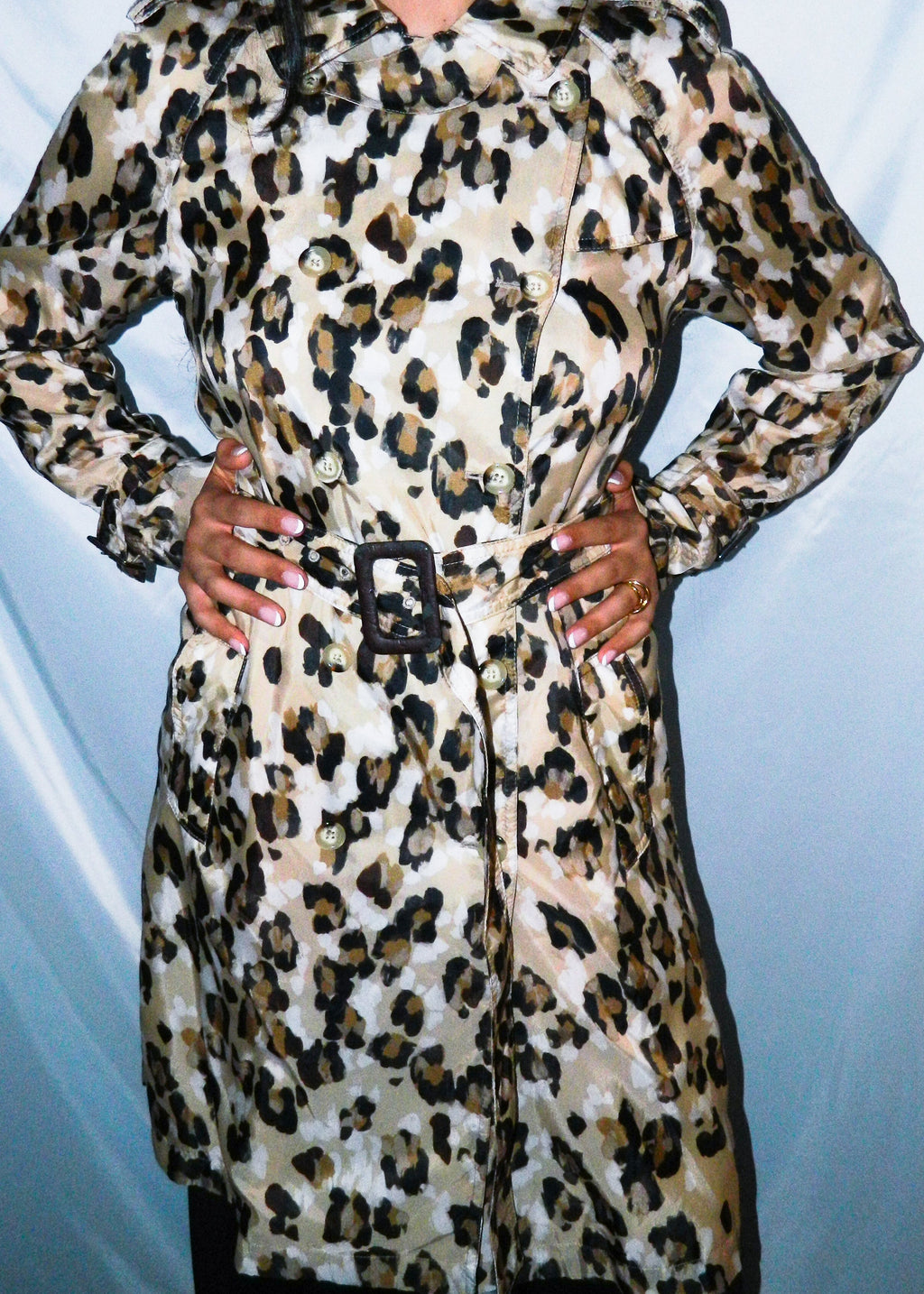 BLUMARINE LEOPARD PRINT TRENCH