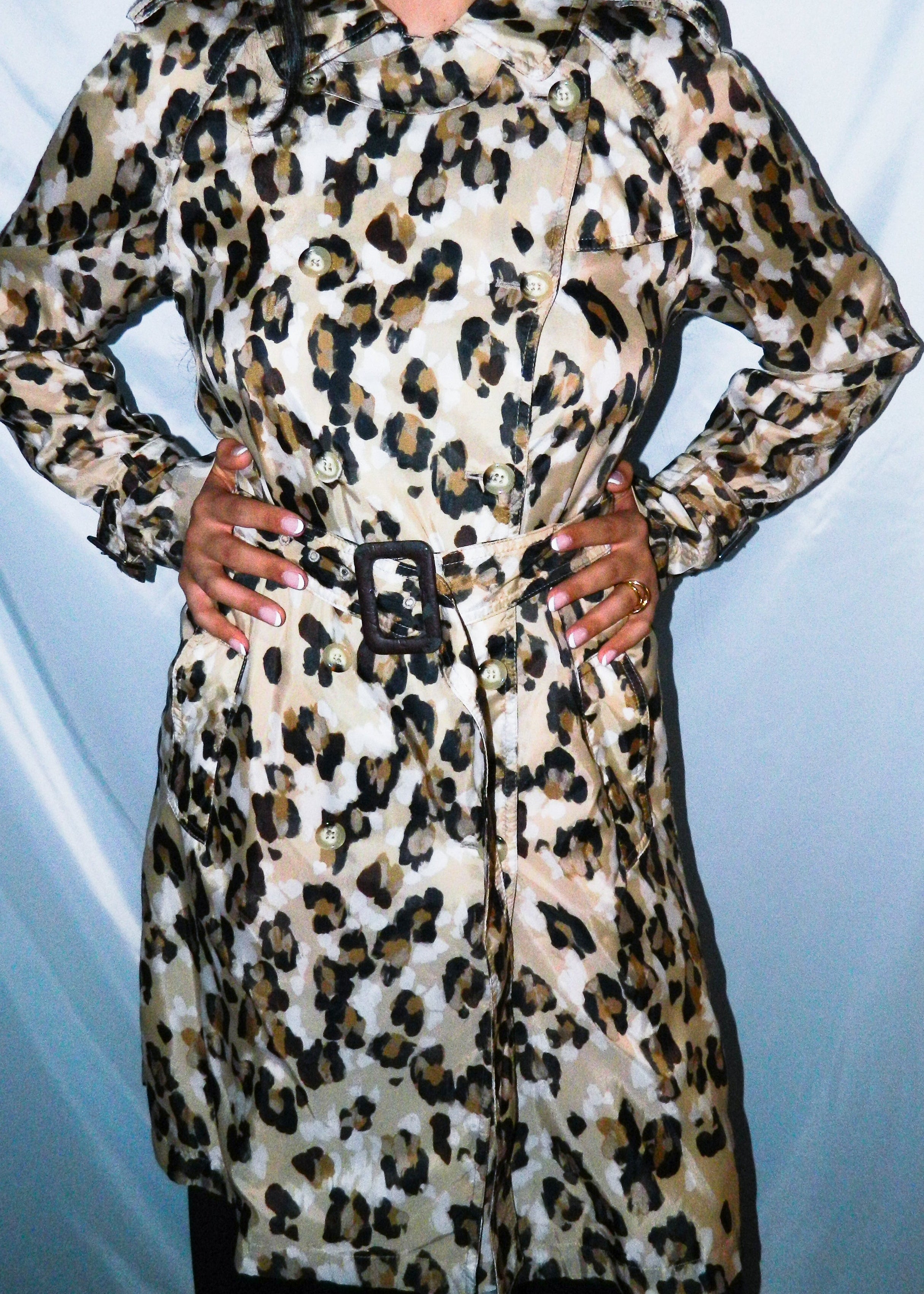 BLUMARINE LEOPARD PRINT TRENCH
