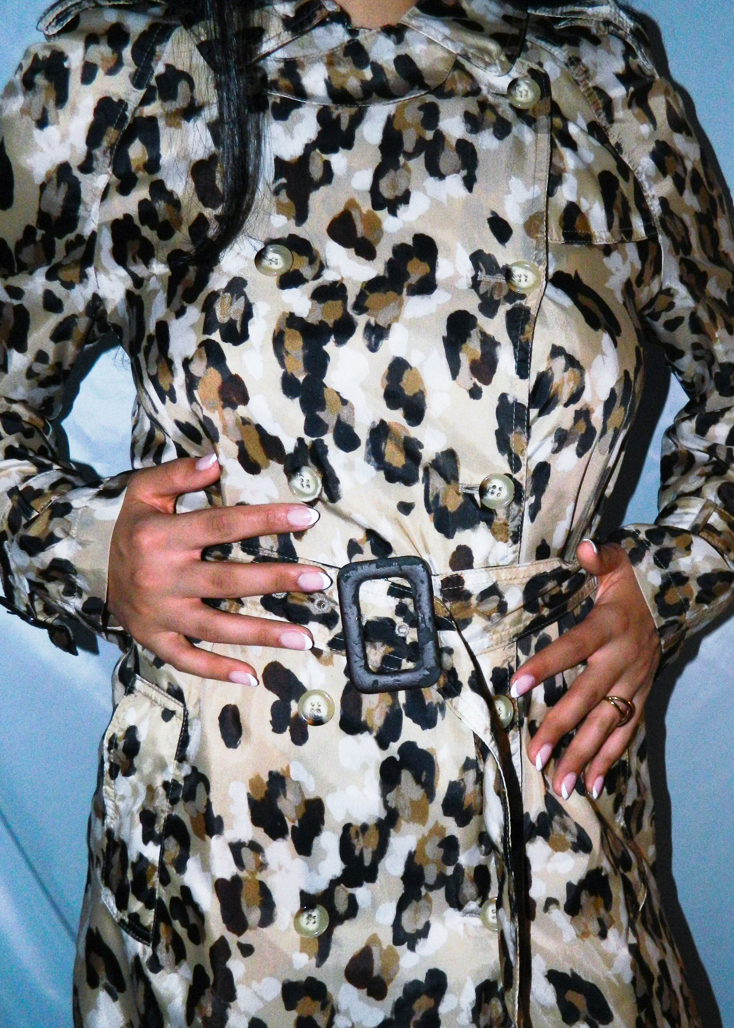 BLUMARINE LEOPARD PRINT TRENCH