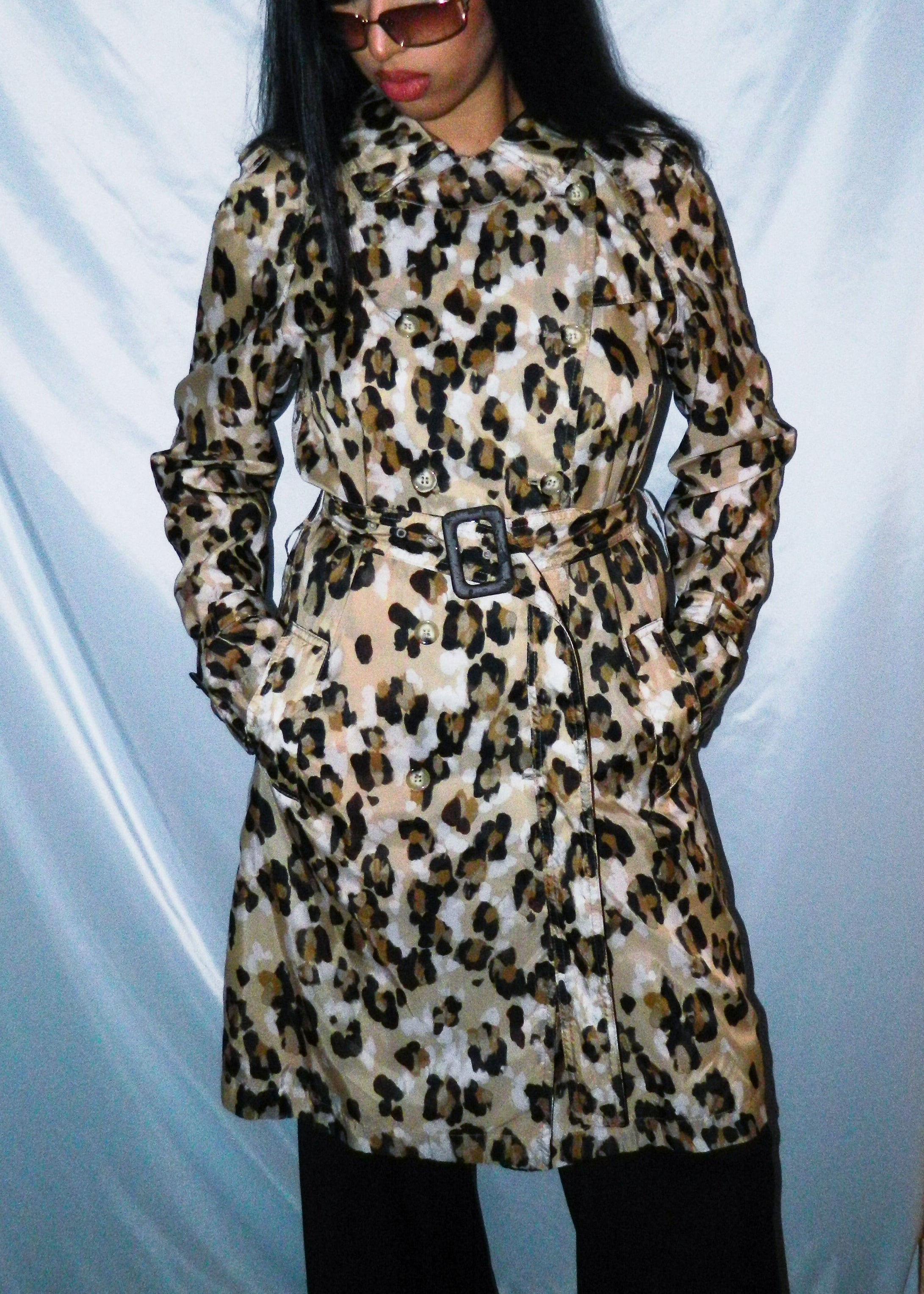 BLUMARINE LEOPARD PRINT TRENCH