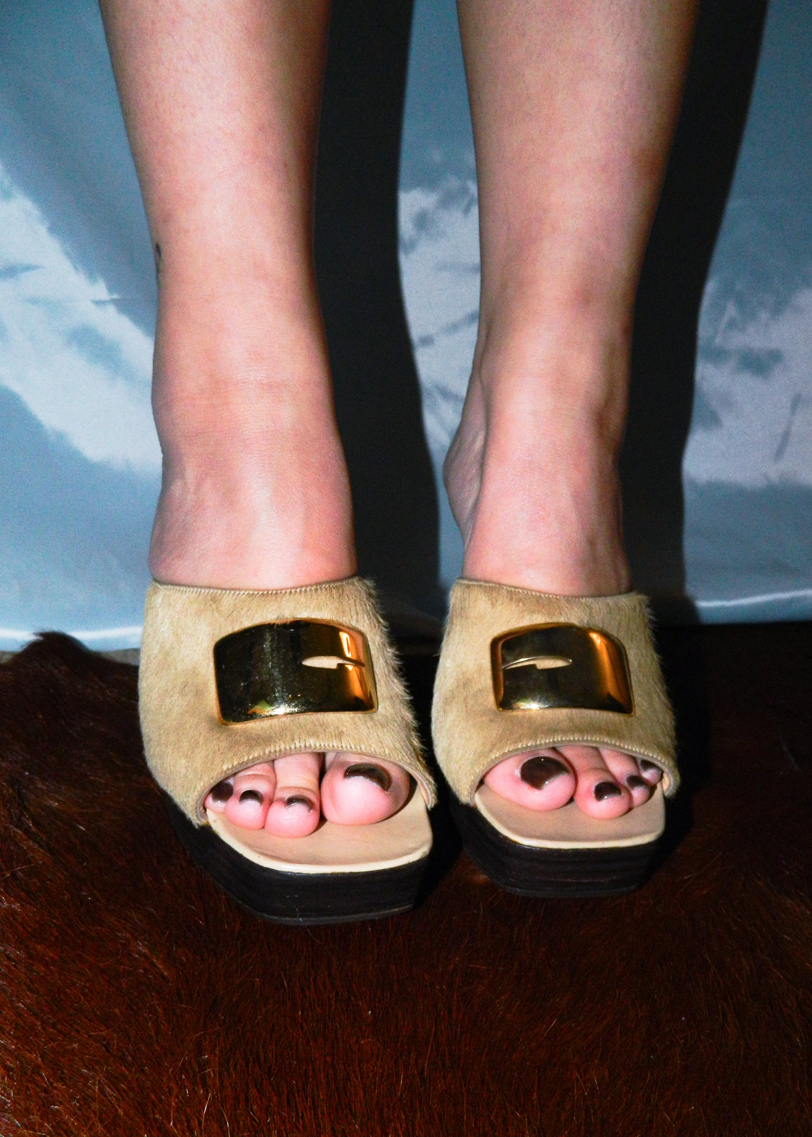 RARE GUCCI BY TOM FORD A/W 1996 COWHIDE HEELS