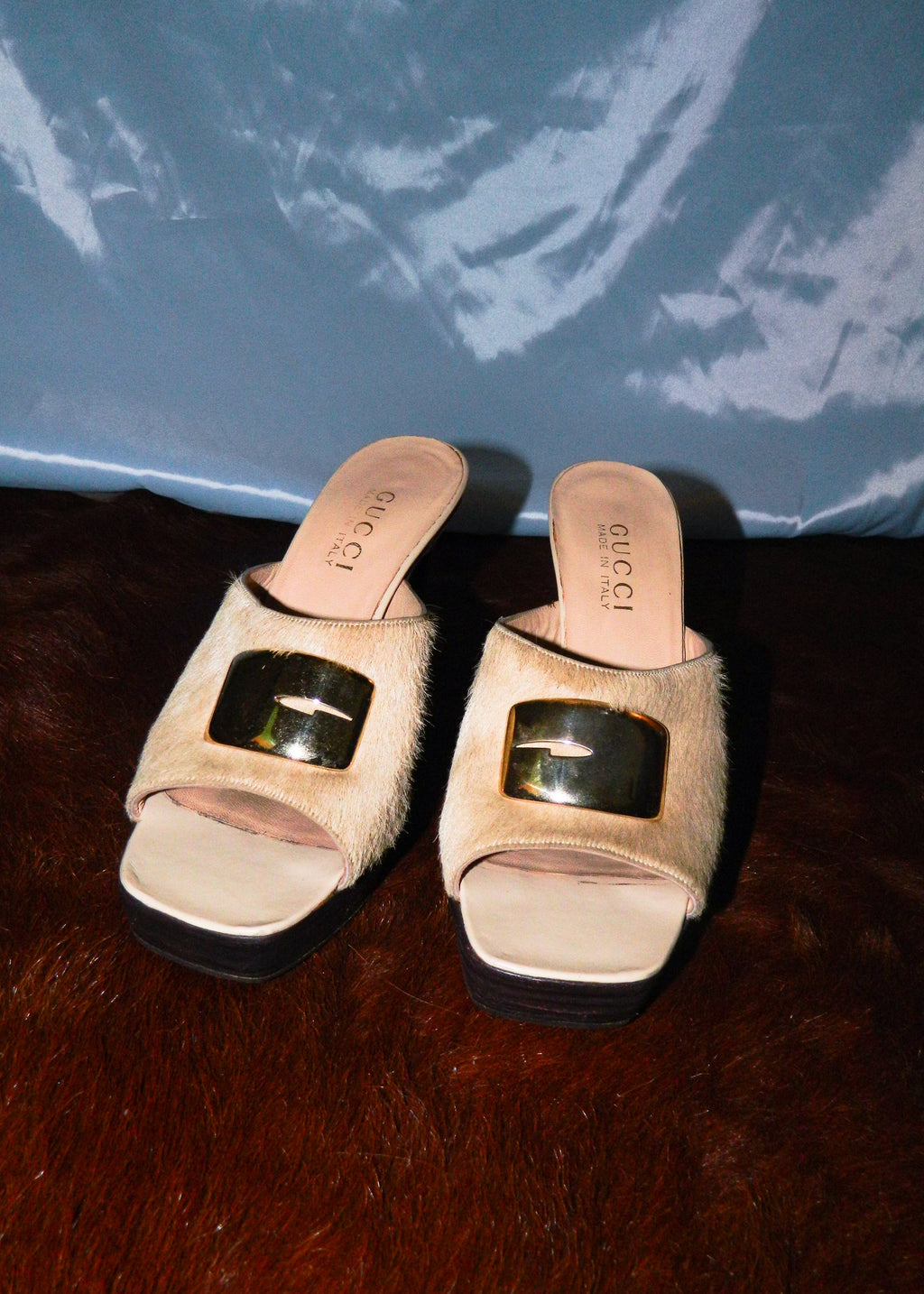 RARE GUCCI BY TOM FORD A/W 1996 COWHIDE HEELS