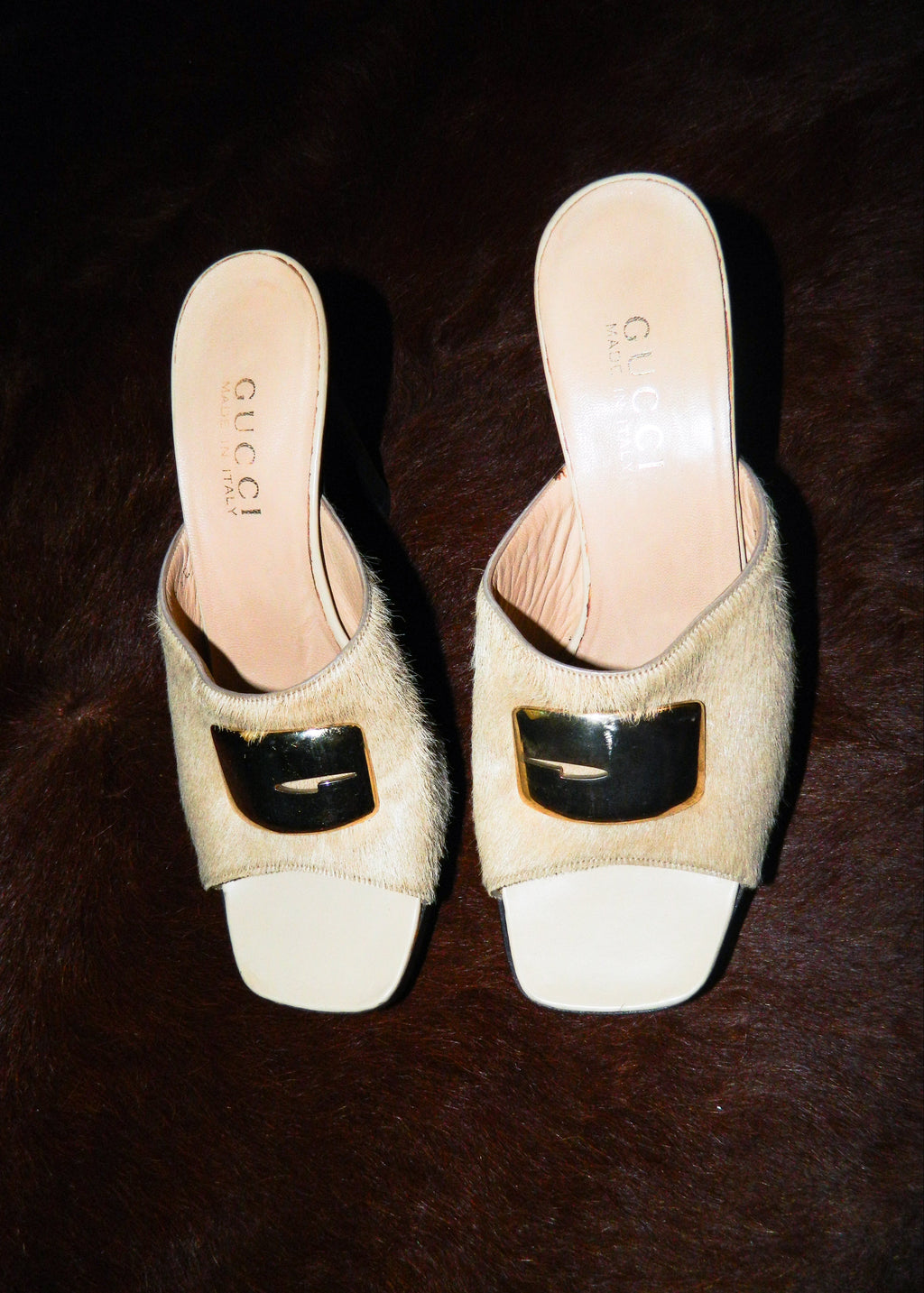 RARE GUCCI BY TOM FORD A/W 1996 COWHIDE HEELS