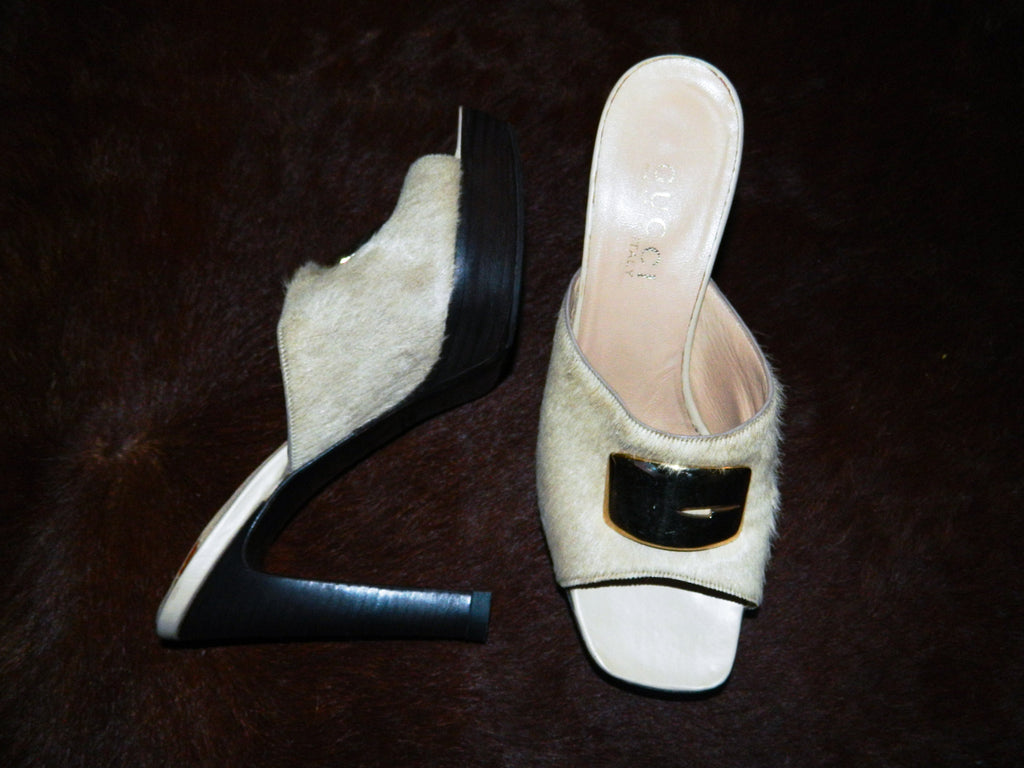 RARE GUCCI BY TOM FORD A/W 1996 COWHIDE HEELS