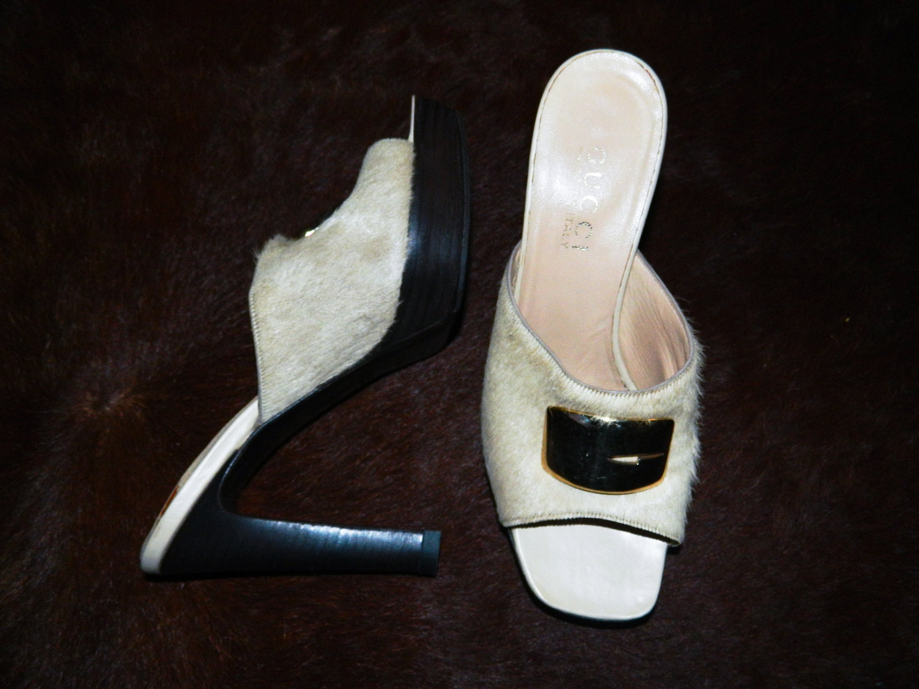 RARE GUCCI BY TOM FORD A/W 1996 COWHIDE HEELS