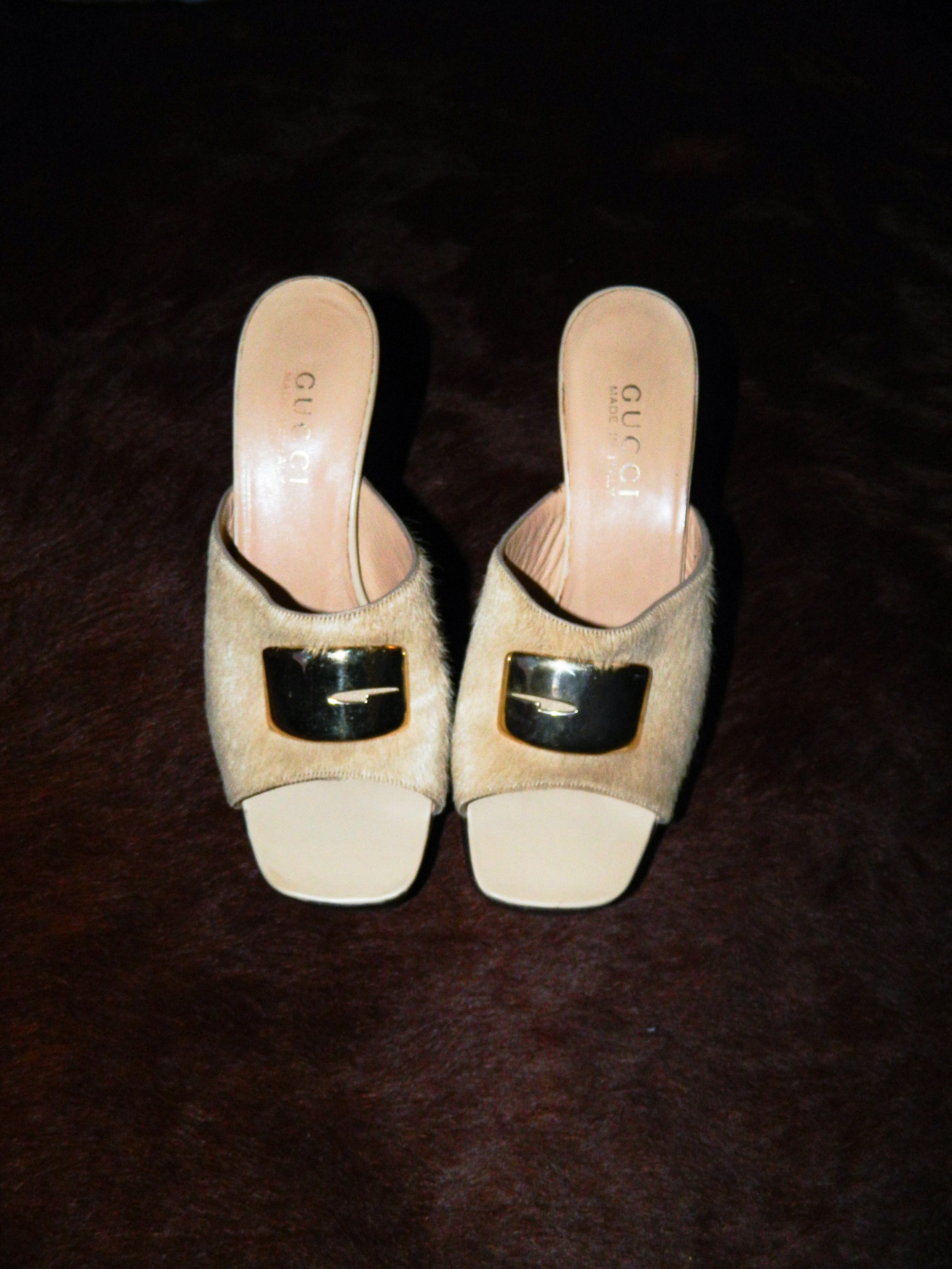 RARE GUCCI BY TOM FORD A/W 1996 COWHIDE HEELS