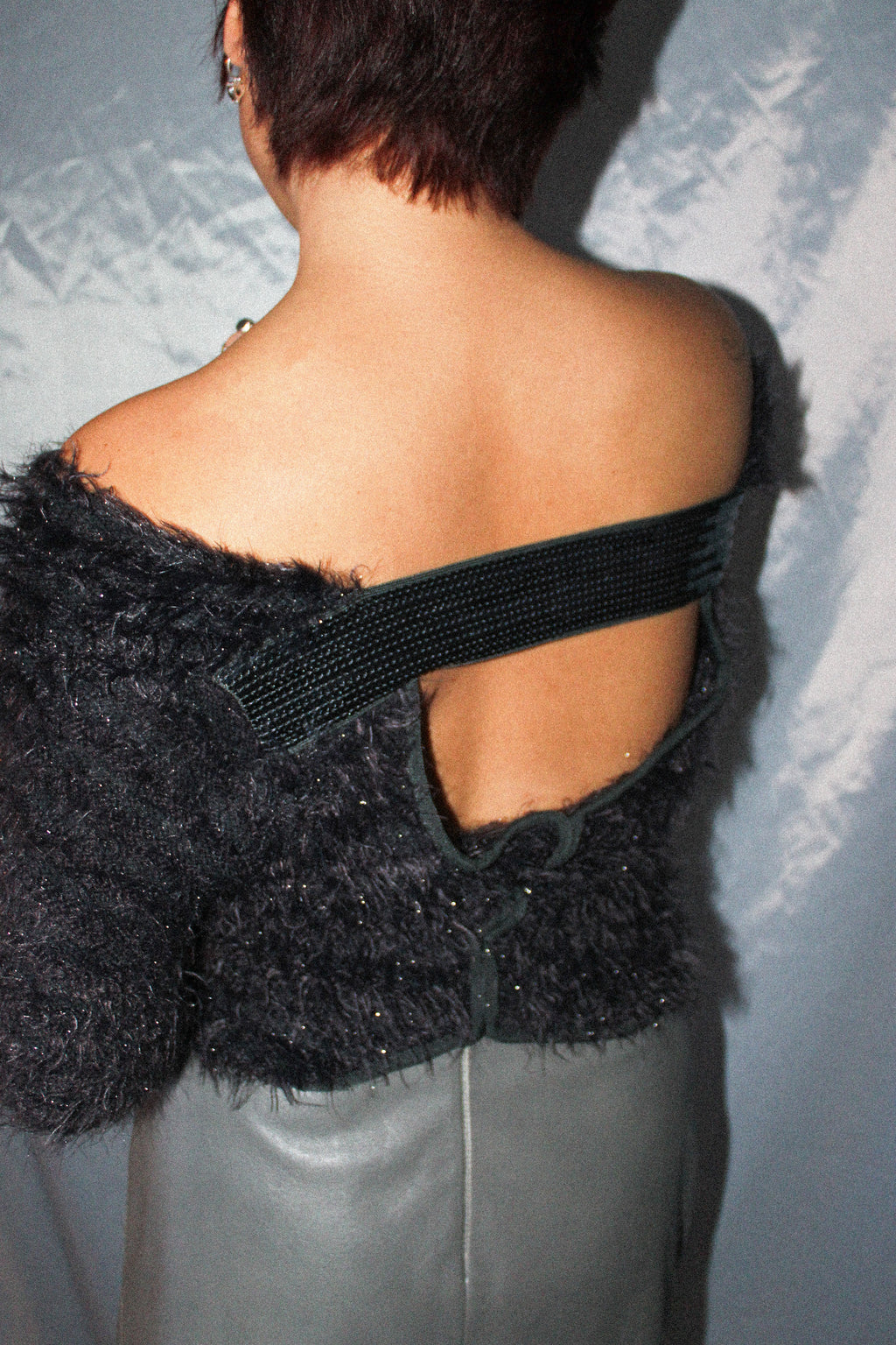 EMPORIO ARMANI FLUFFY KNIT SEQUIN SWEATER