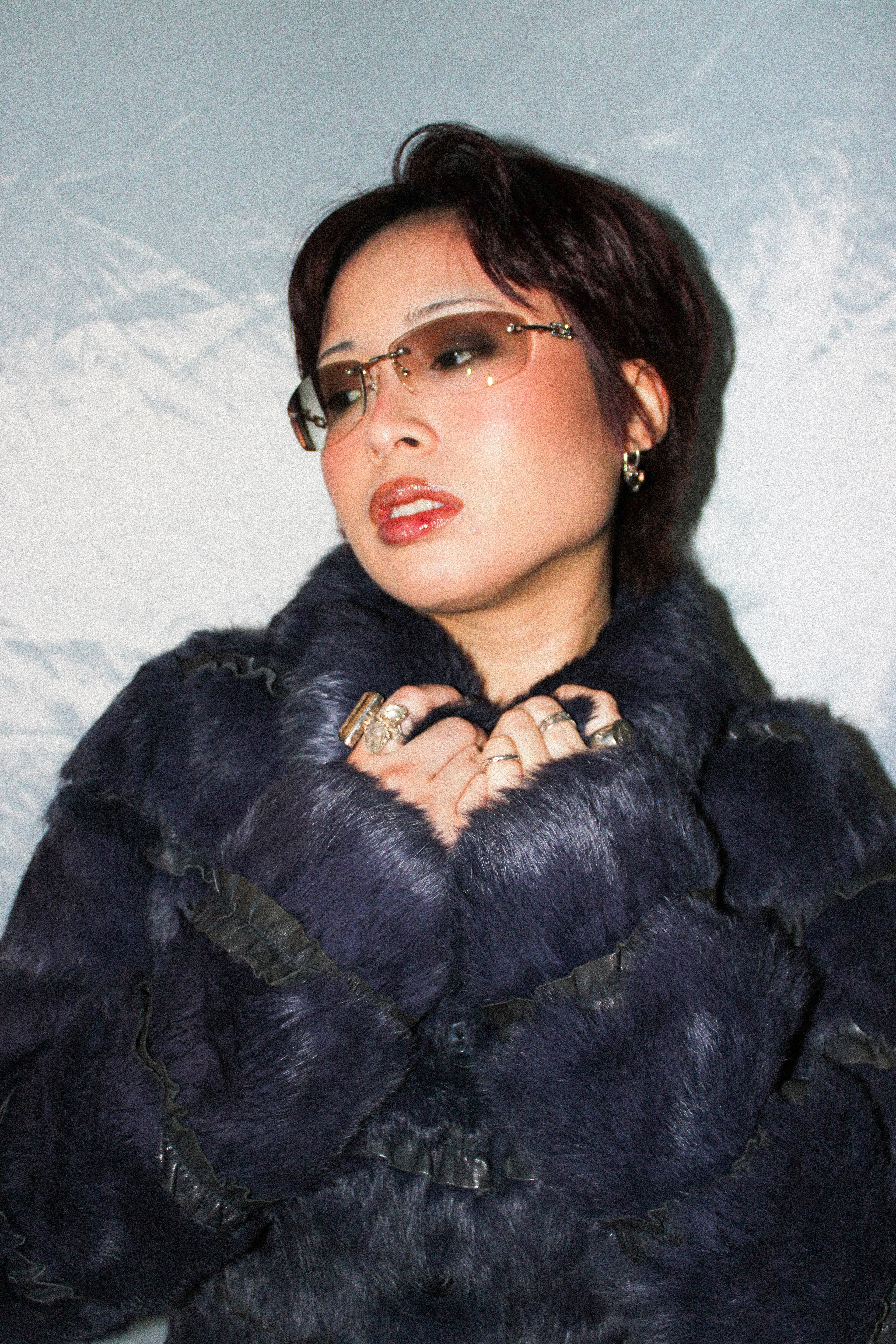 RARE EMPORIO ARMANI PURPLE RABBIT FUR COAT