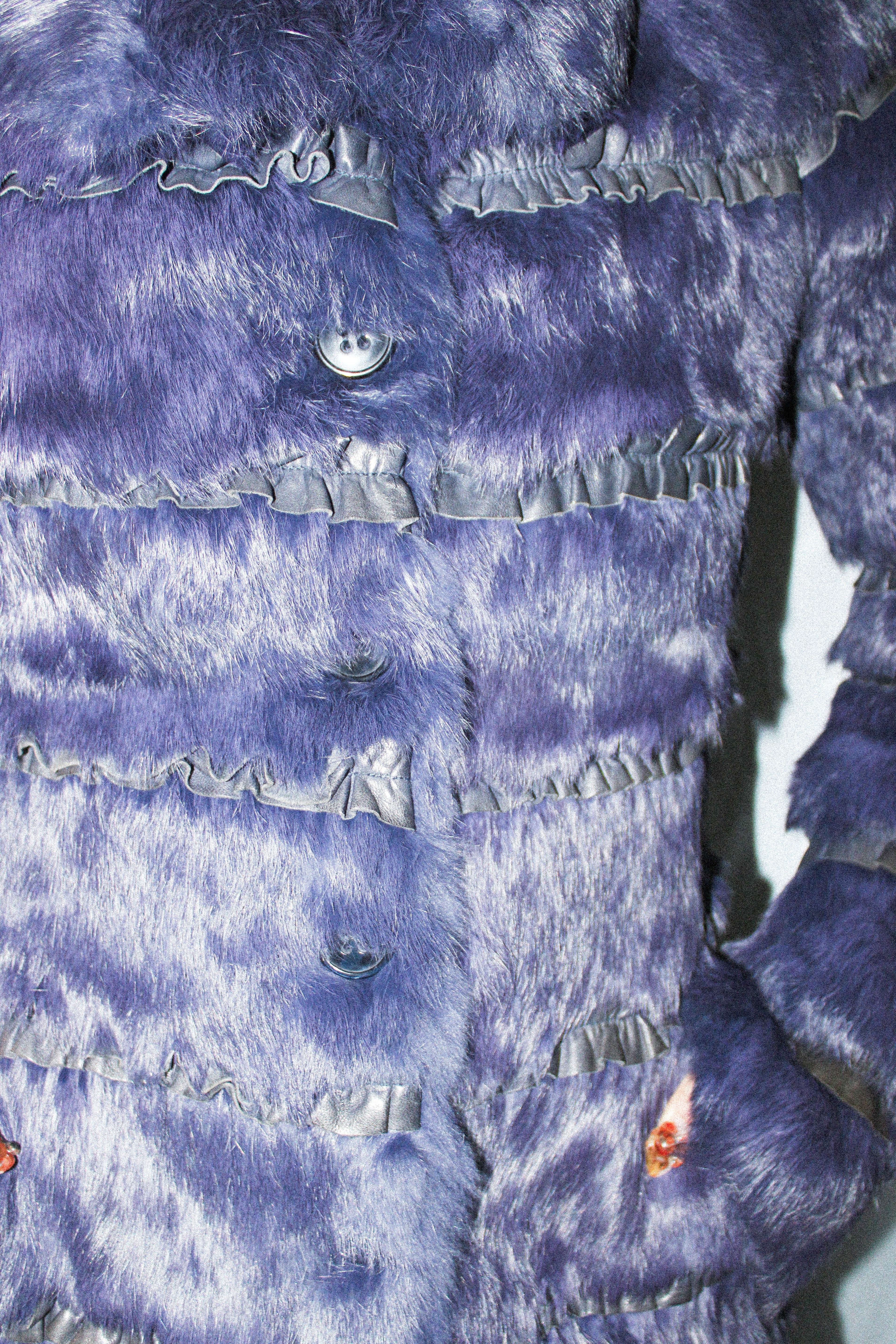 RARE EMPORIO ARMANI PURPLE RABBIT FUR COAT