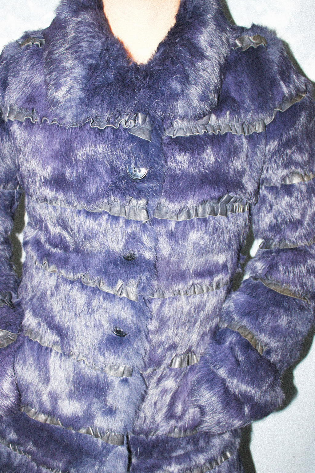 RARE EMPORIO ARMANI PURPLE RABBIT FUR COAT